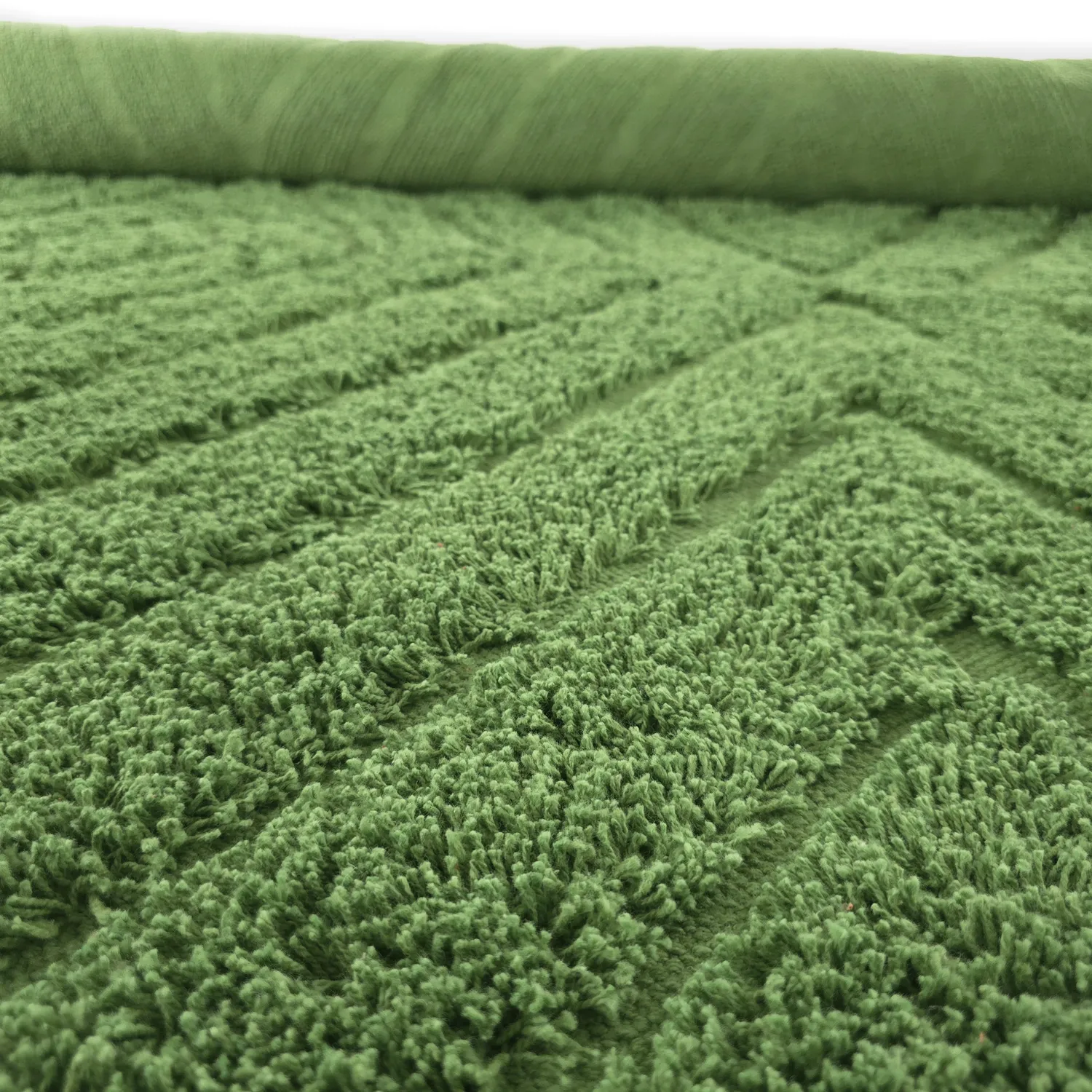 Tapis à poils longs - Amberley Natural Cotton Shaggy (vert)