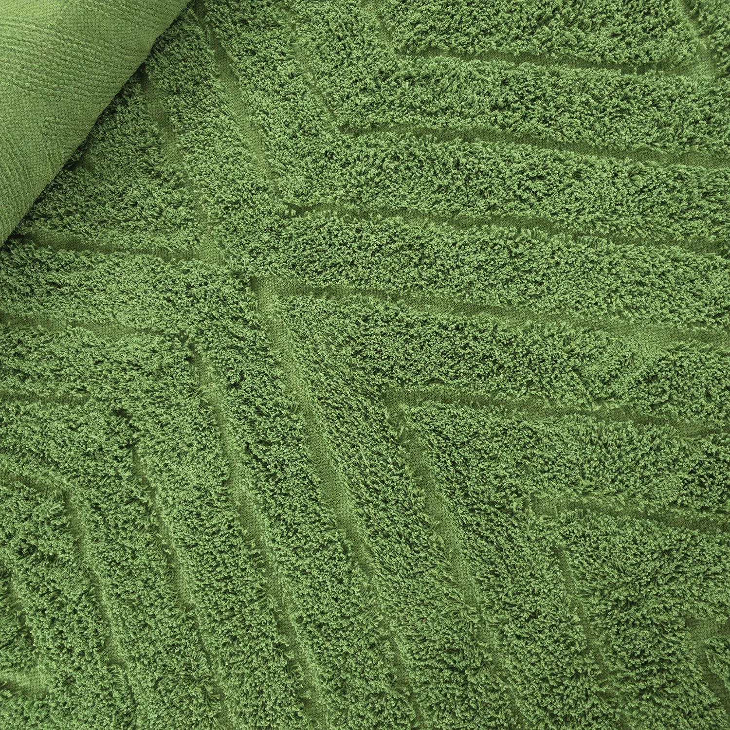 Tapis à poils longs - Amberley Natural Cotton Shaggy (vert)