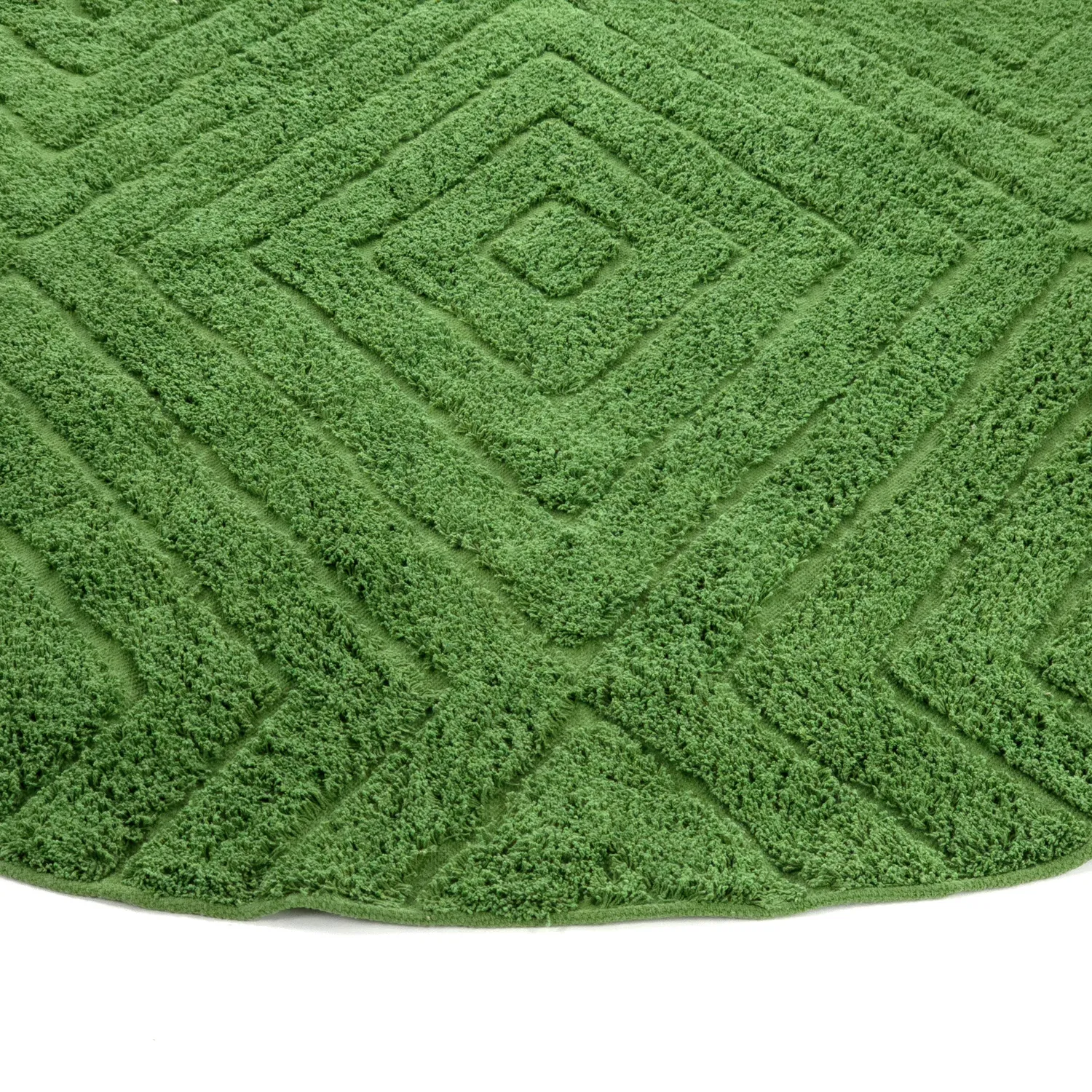 Tapis rond - Amberley Natural Cotton Shaggy (vert)