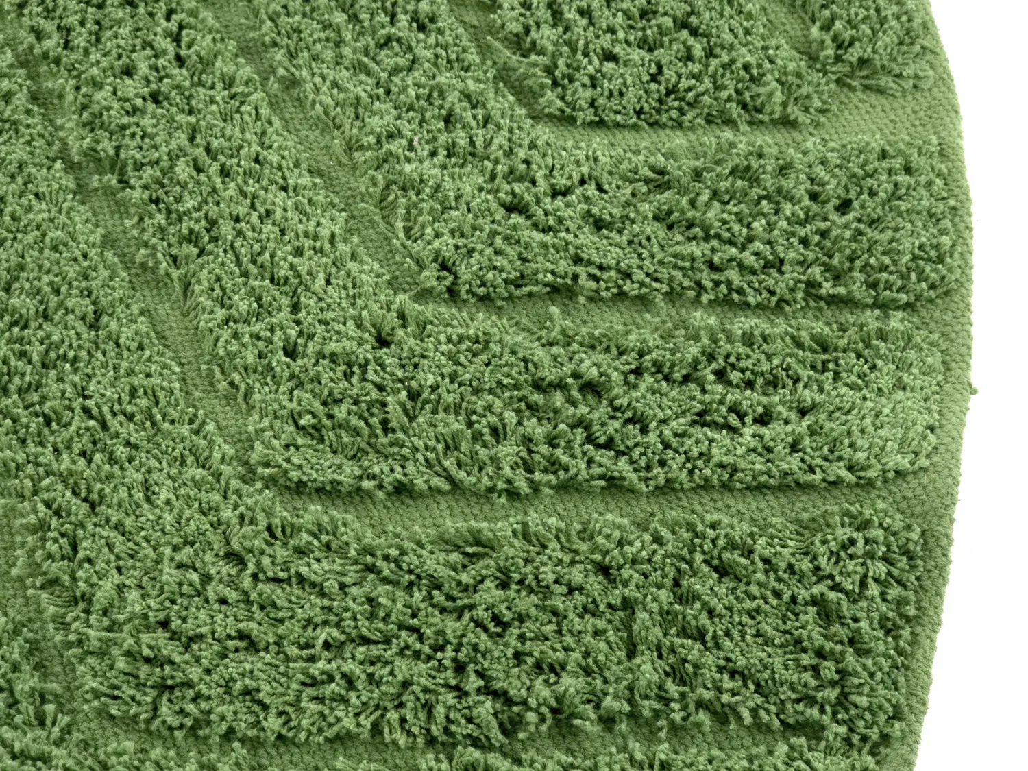 Tapis rond - Amberley Natural Cotton Shaggy (vert)