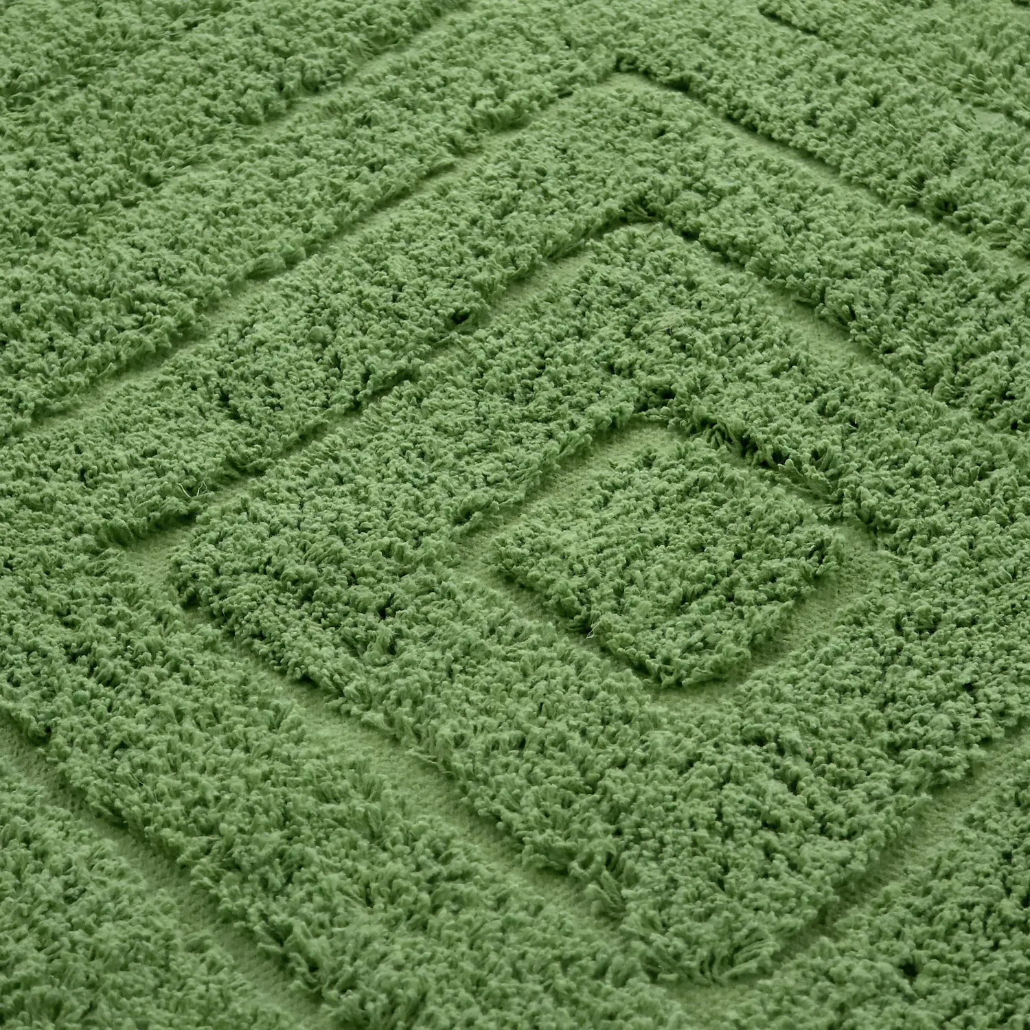Tapis rond - Amberley Natural Cotton Shaggy (vert)