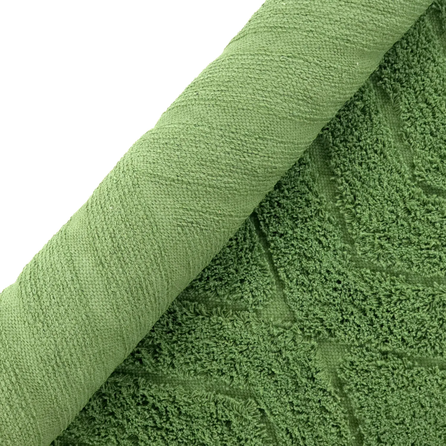 Tapis rond - Amberley Natural Cotton Shaggy (vert)
