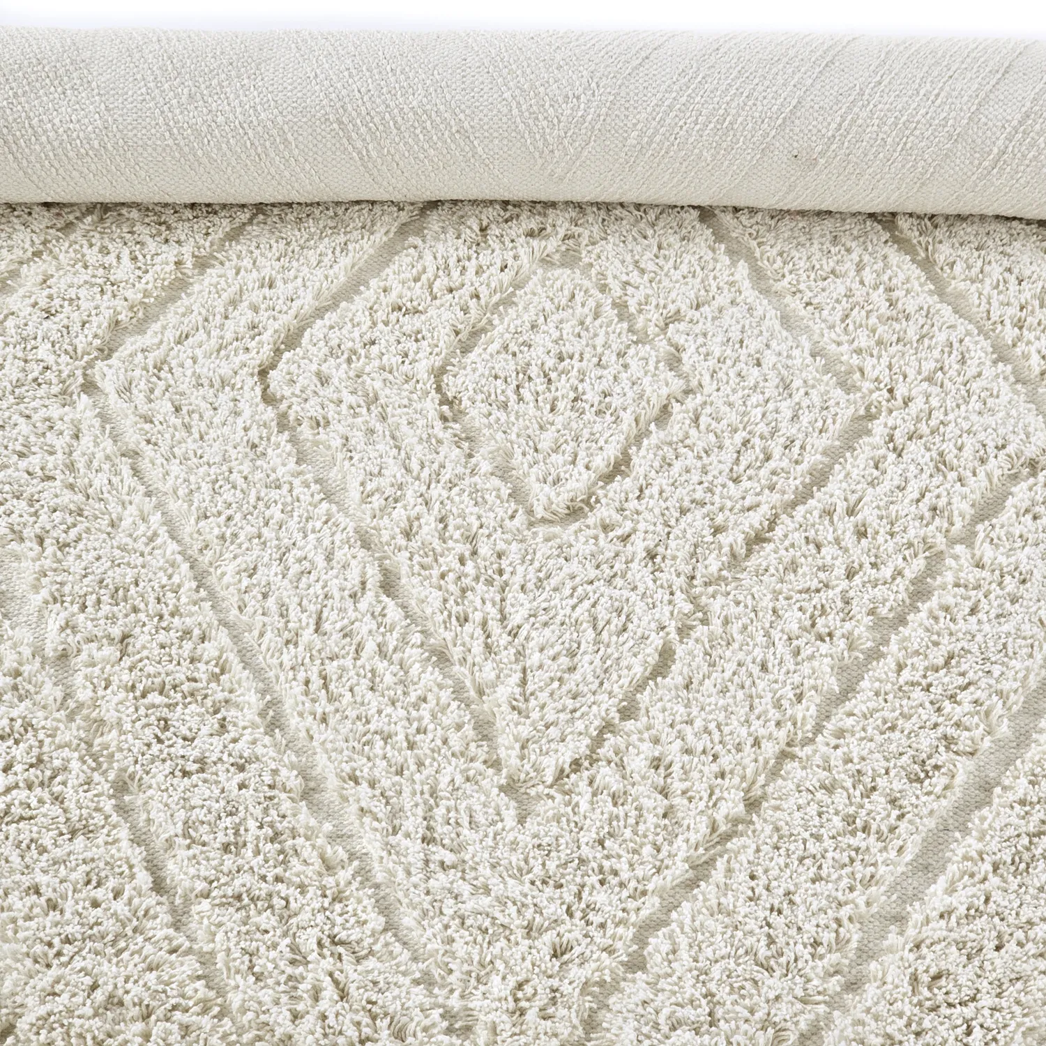 Tapis shaggy - Amberley Natural Cotton Shaggy (umazano bela)