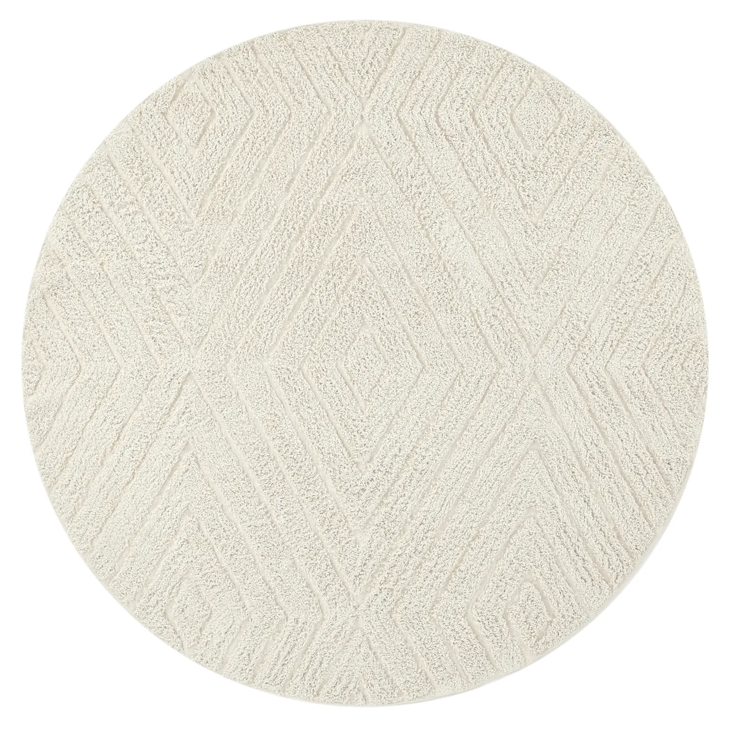 Tapis rond - Amberley Natural Cotton Shaggy (umazano bela)
