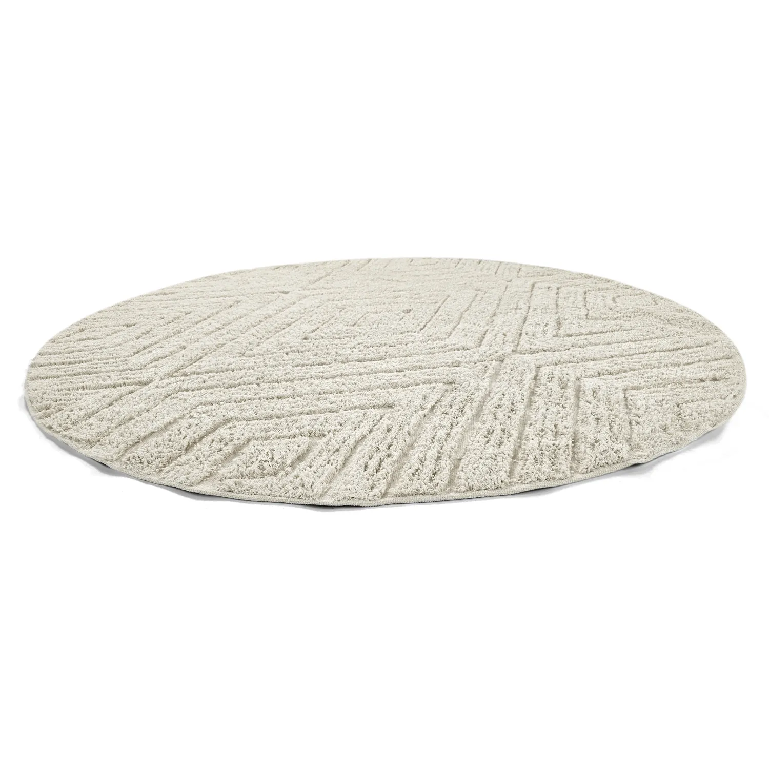 Tapis rond - Amberley Natural Cotton Shaggy (umazano bela)