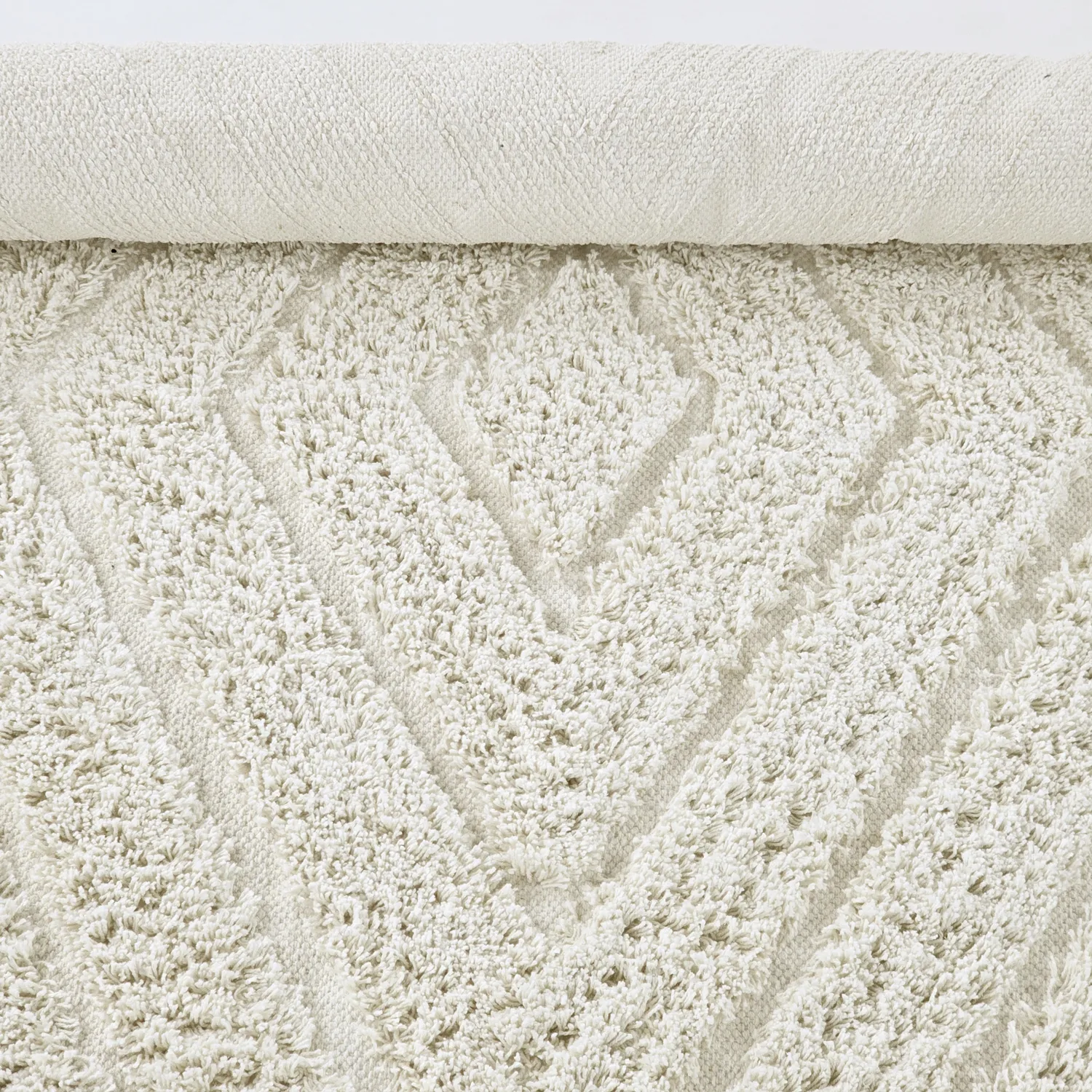 Tapis rond - Amberley Natural Cotton Shaggy (umazano bela)