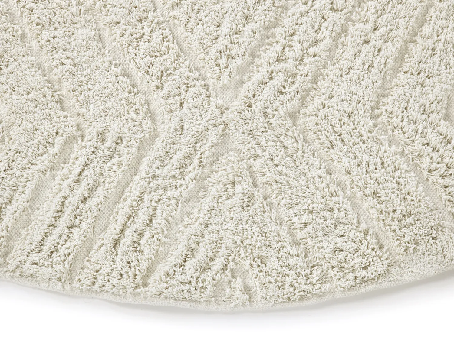 Tapis rond - Amberley Natural Cotton Shaggy (umazano bela)