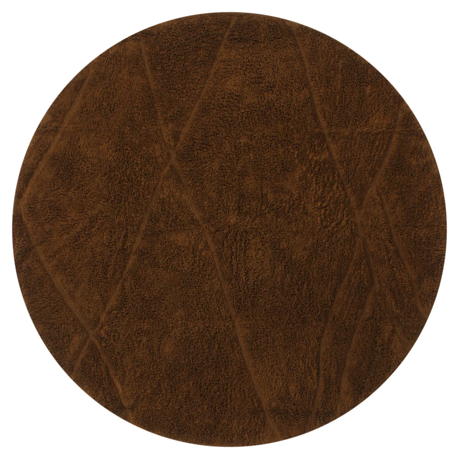 Tapis rond - Andrea Natural Cotton Shaggy (marron)