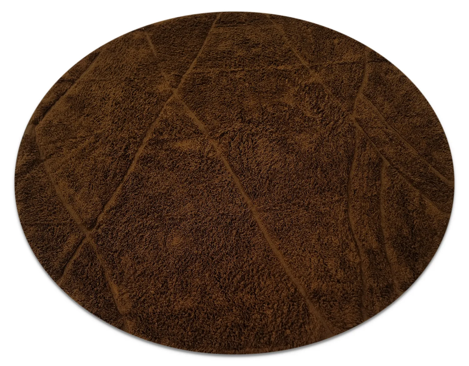 Tapis rond - Andrea Natural Cotton Shaggy (marron)