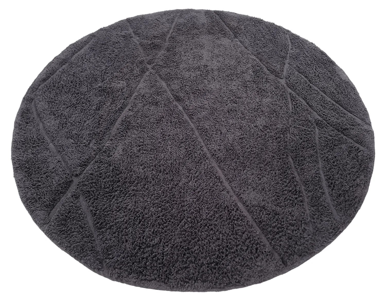 Tapis rond - Andrea Natural Cotton Shaggy (noir)