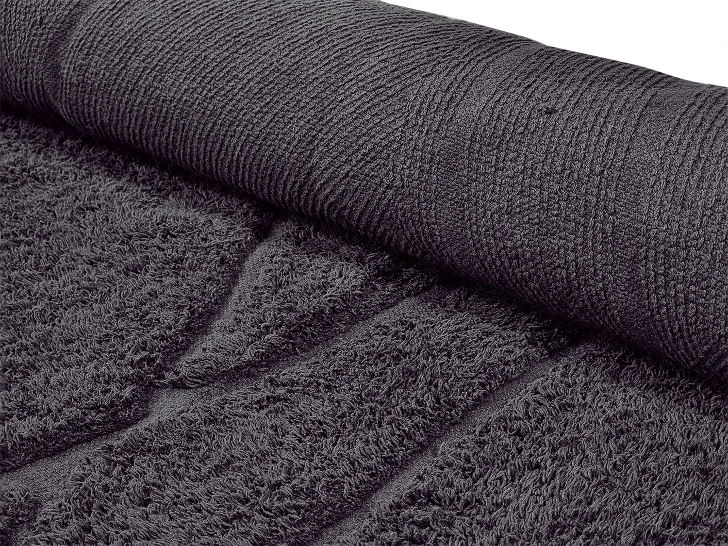 Tapis rond - Andrea Natural Cotton Shaggy (noir)
