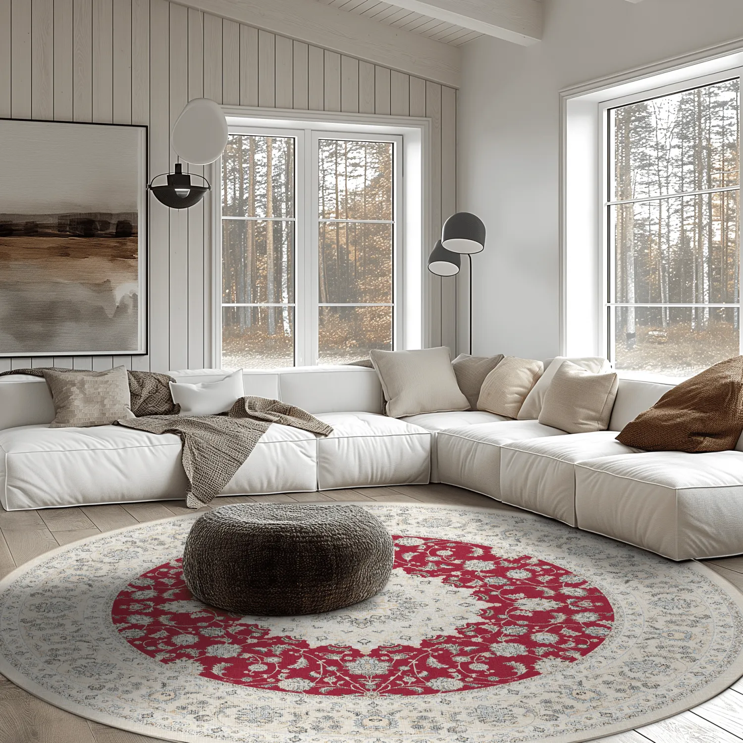 Tapis rond - Arabella (rouge)