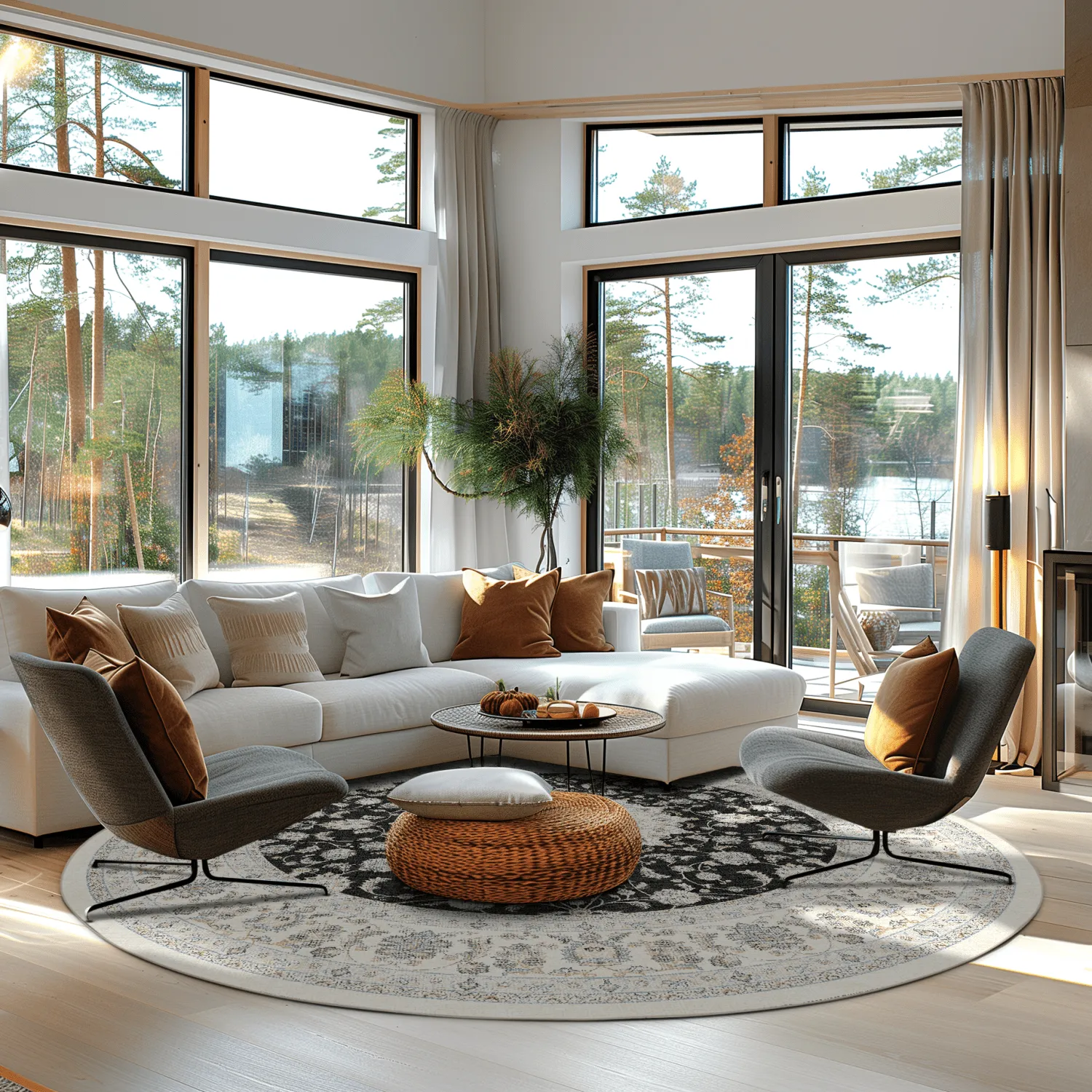 Tapis rond - Arabella (noir)