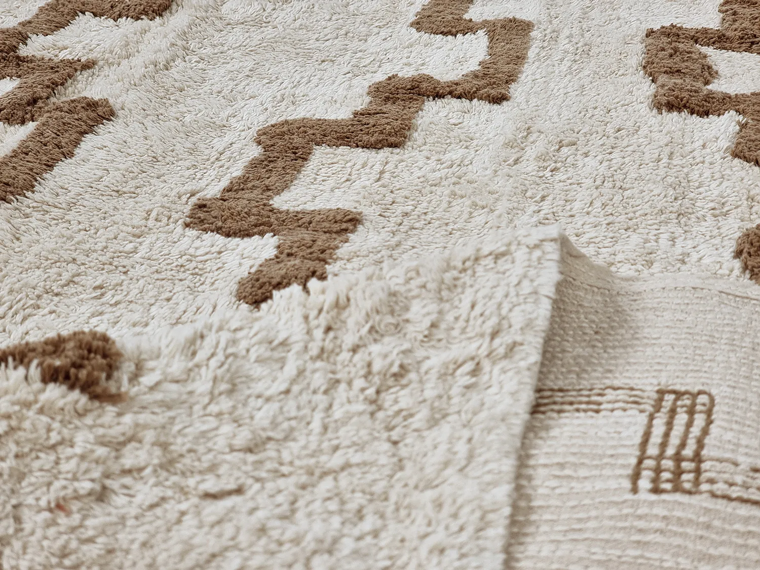 Tapis à poils longs - Arlon Natural Cotton Shaggy (beige)