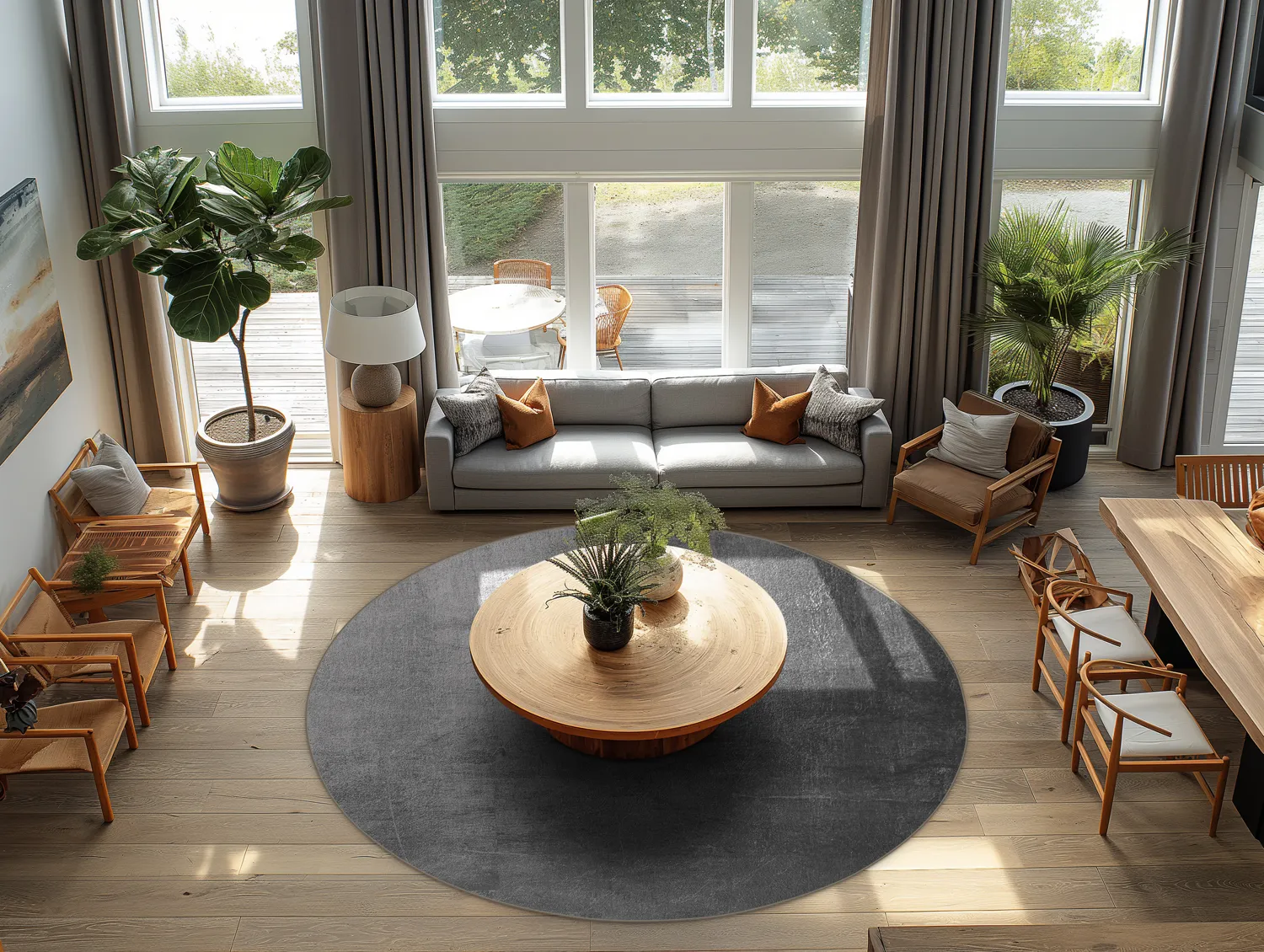 Tapis rond - Artena (gris)