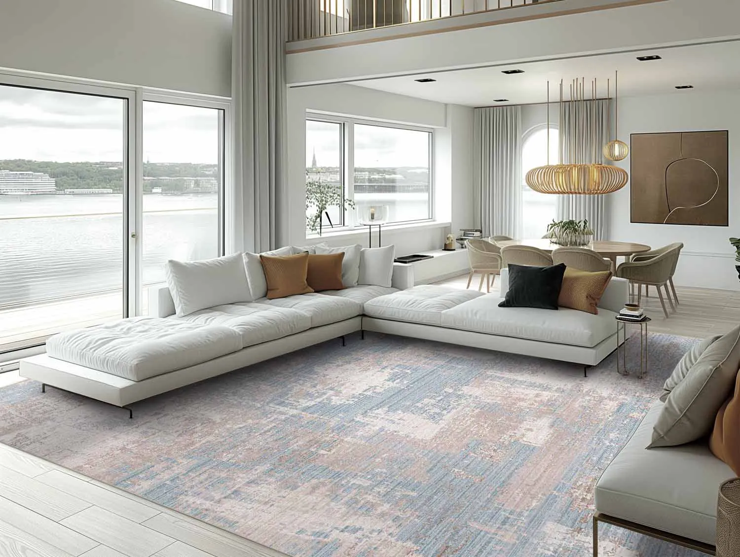Tapis Wilton - Bardia (bleu/gris)