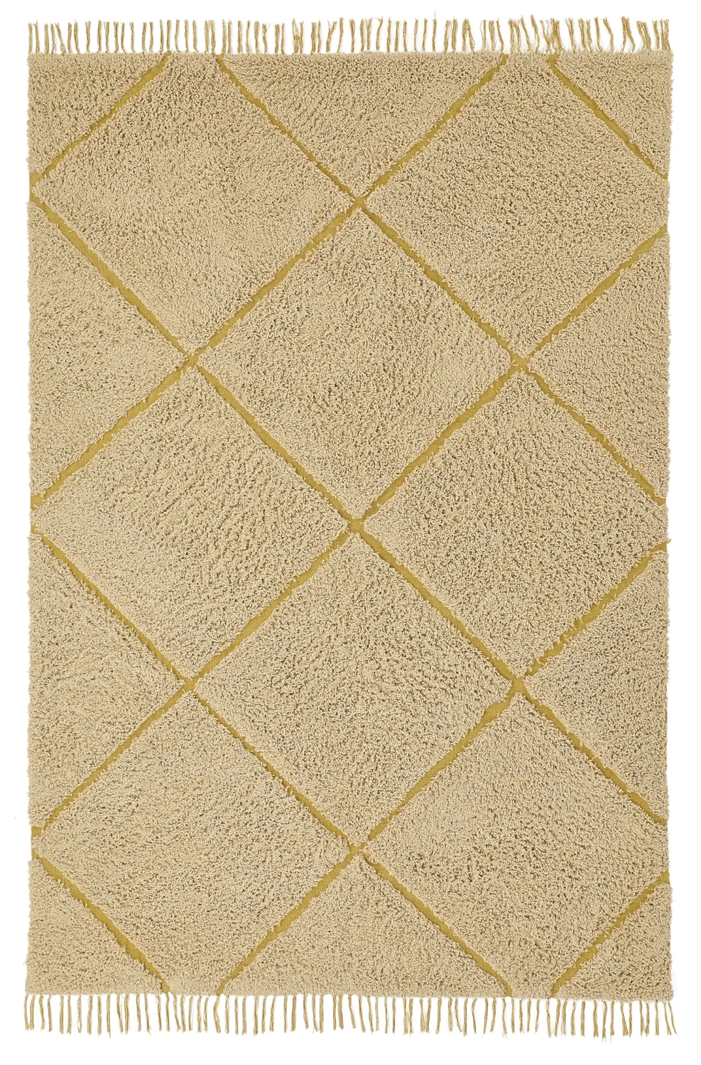 Tapis à poils longs - Bellevue Natural Cotton Shaggy (beige/marron)