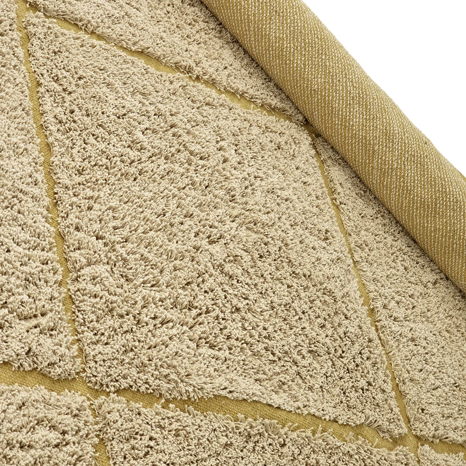 Tapis à poils longs - Bellevue Natural Cotton Shaggy (beige/marron)
