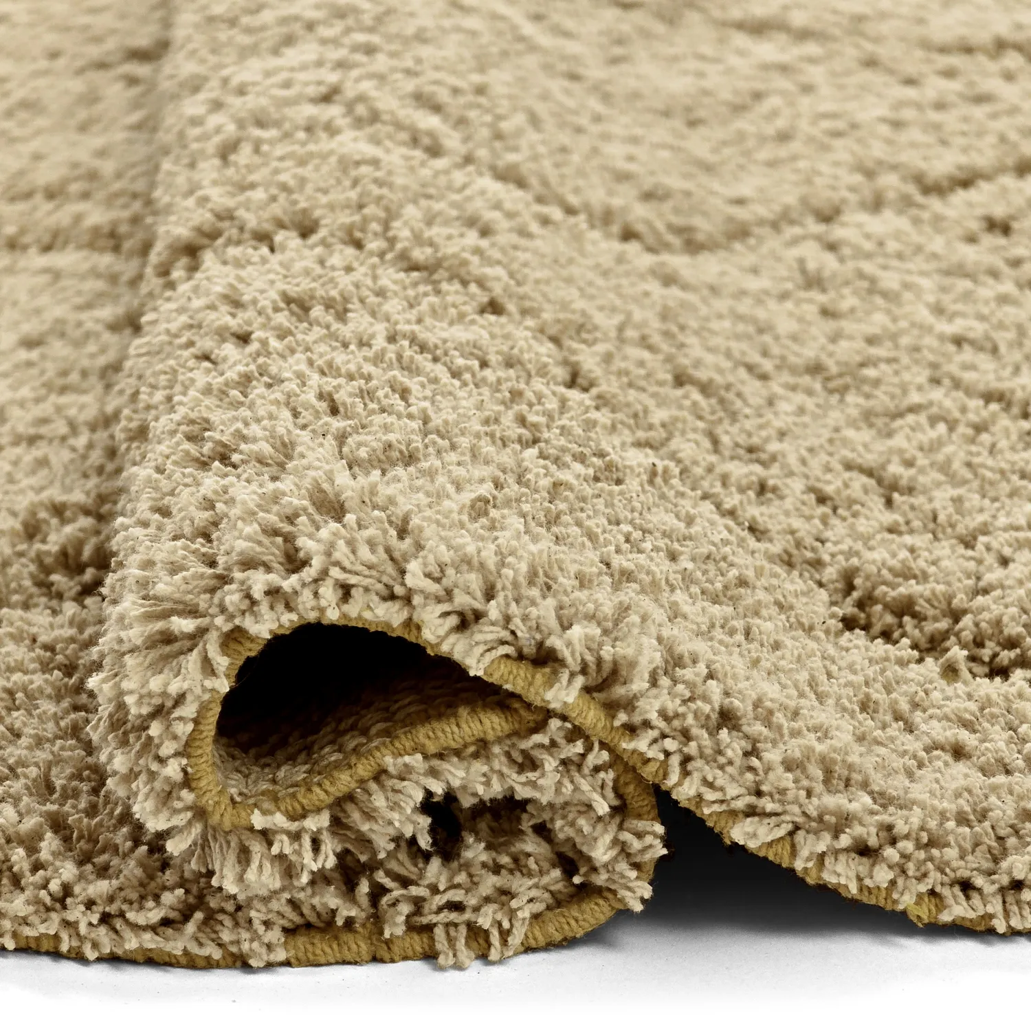 Tapis à poils longs - Bellevue Natural Cotton Shaggy (beige/marron)