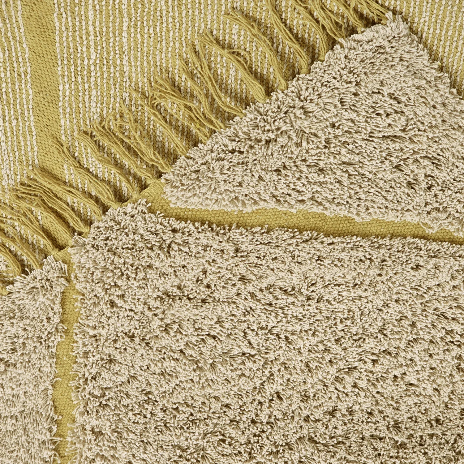 Tapis à poils longs - Bellevue Natural Cotton Shaggy (beige/marron)
