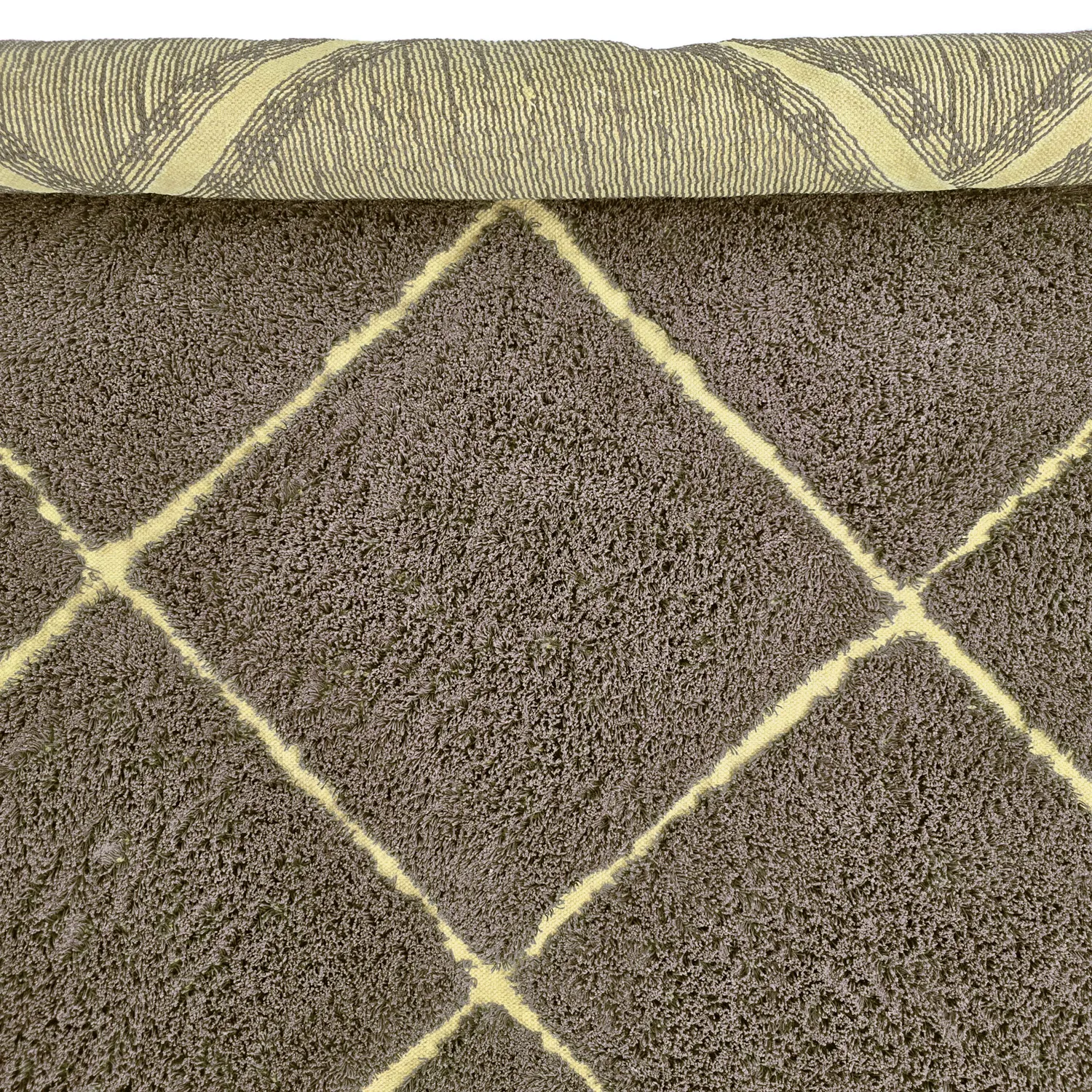 Tapis à poils longs - Bellevue Natural Cotton Shaggy (marron/jaune)