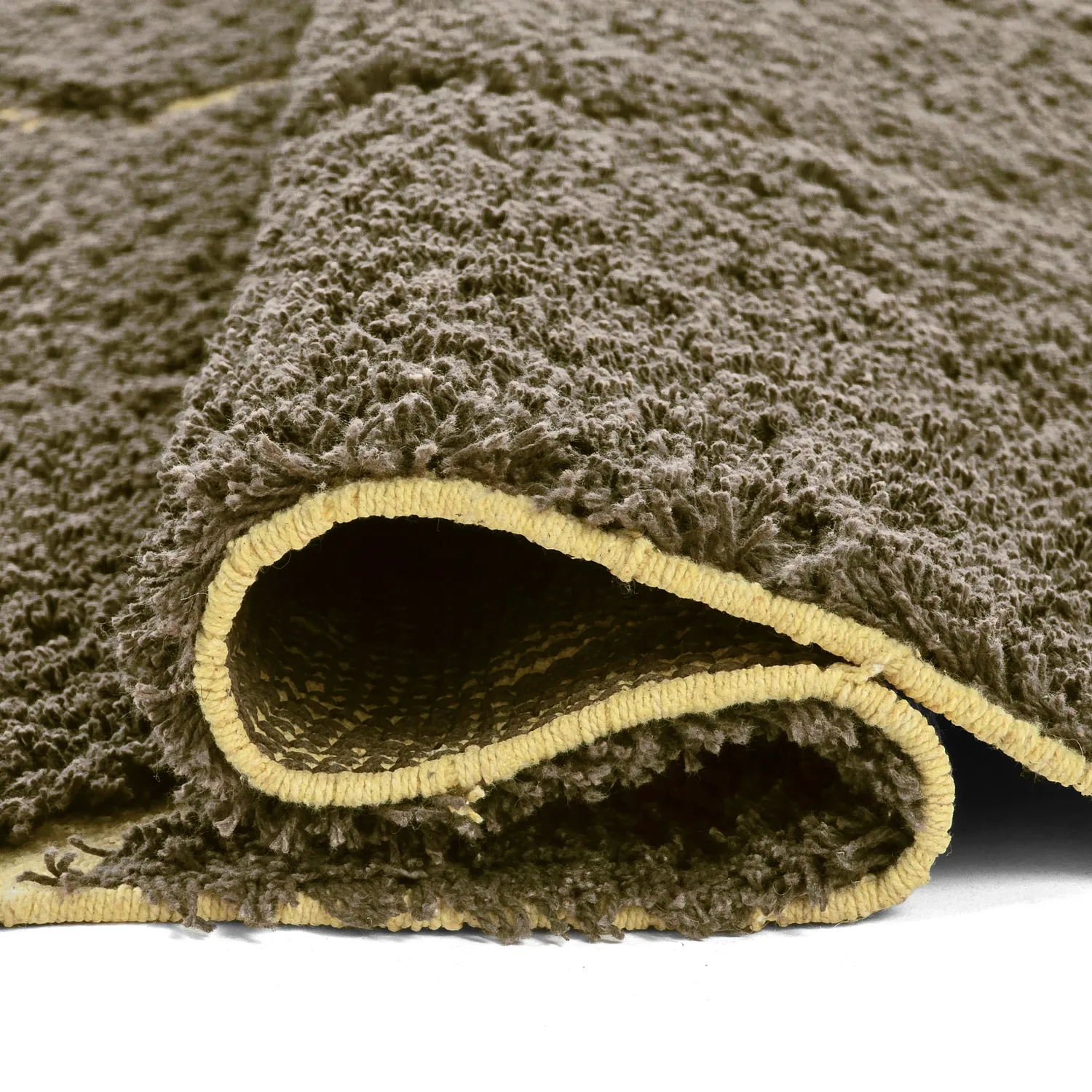 Tapis à poils longs - Bellevue Natural Cotton Shaggy (marron/jaune)