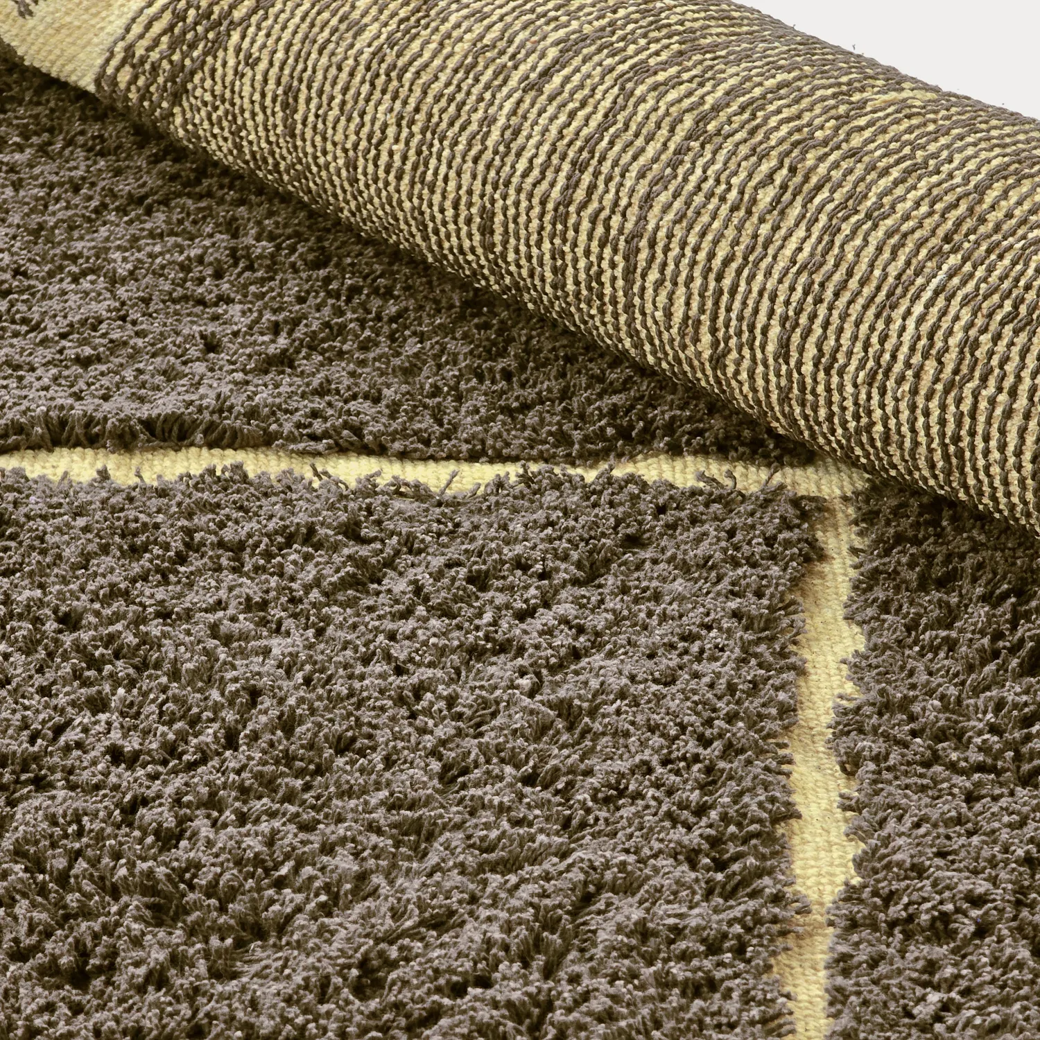 Tapis à poils longs - Bellevue Natural Cotton Shaggy (marron/jaune)