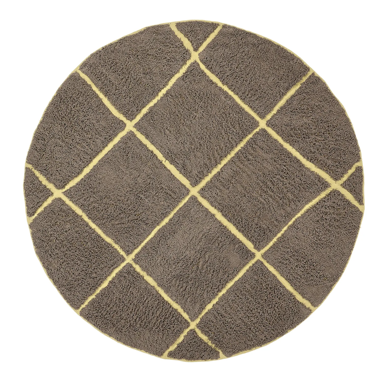 Tapis rond - Bellevue Natural Cotton Shaggy (marron/jaune)