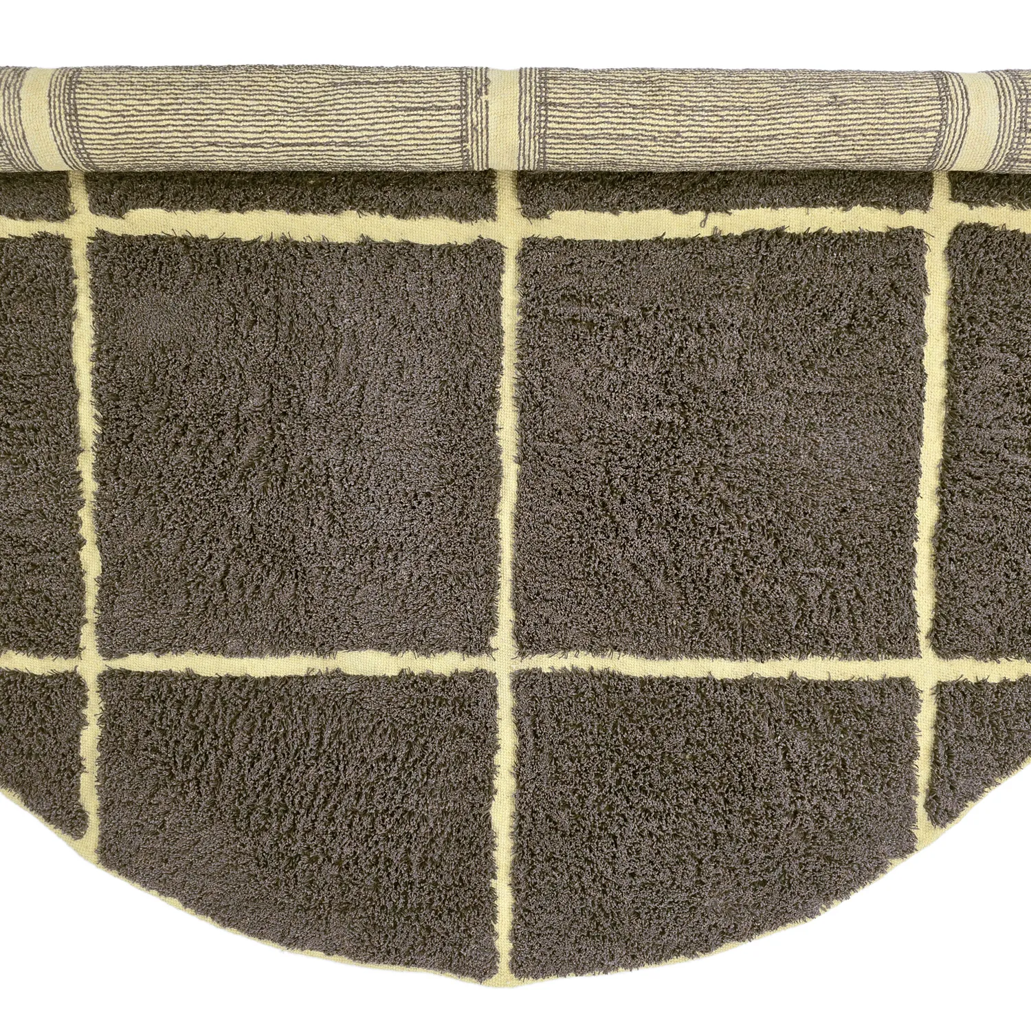 Tapis rond - Bellevue Natural Cotton Shaggy (marron/jaune)
