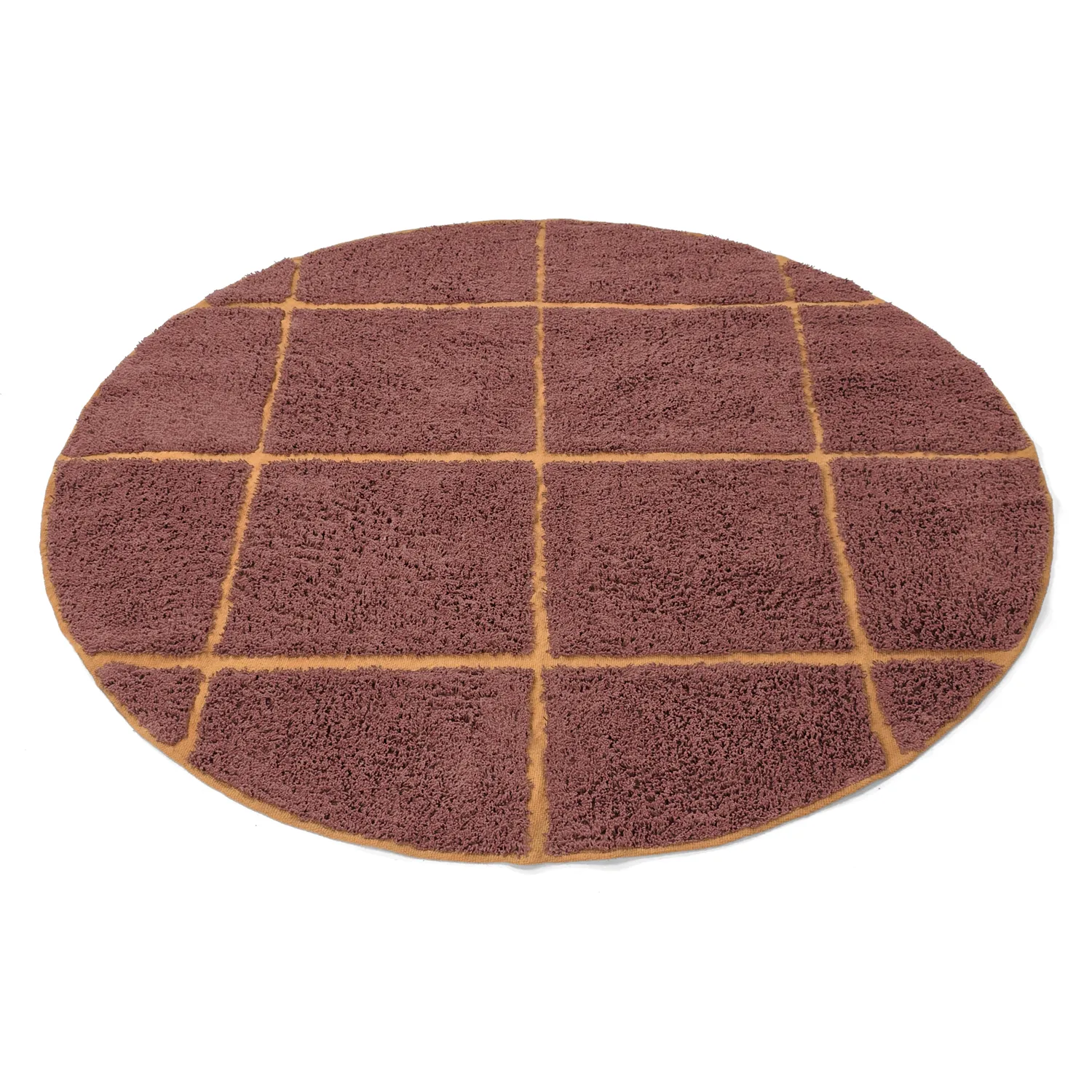 Tapis rond - Bellevue Natural Cotton Shaggy (rouge/orange)