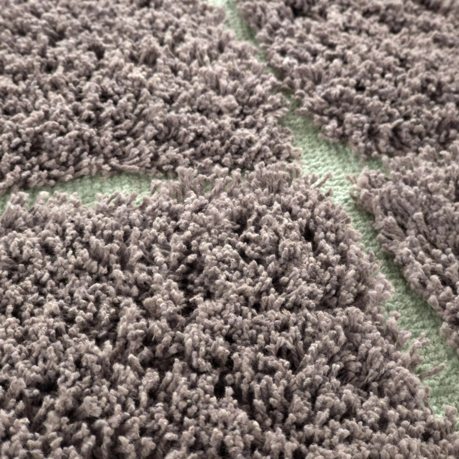 Tapis à poils longs - Bellevue Natural Cotton Shaggy (taupe/vert)