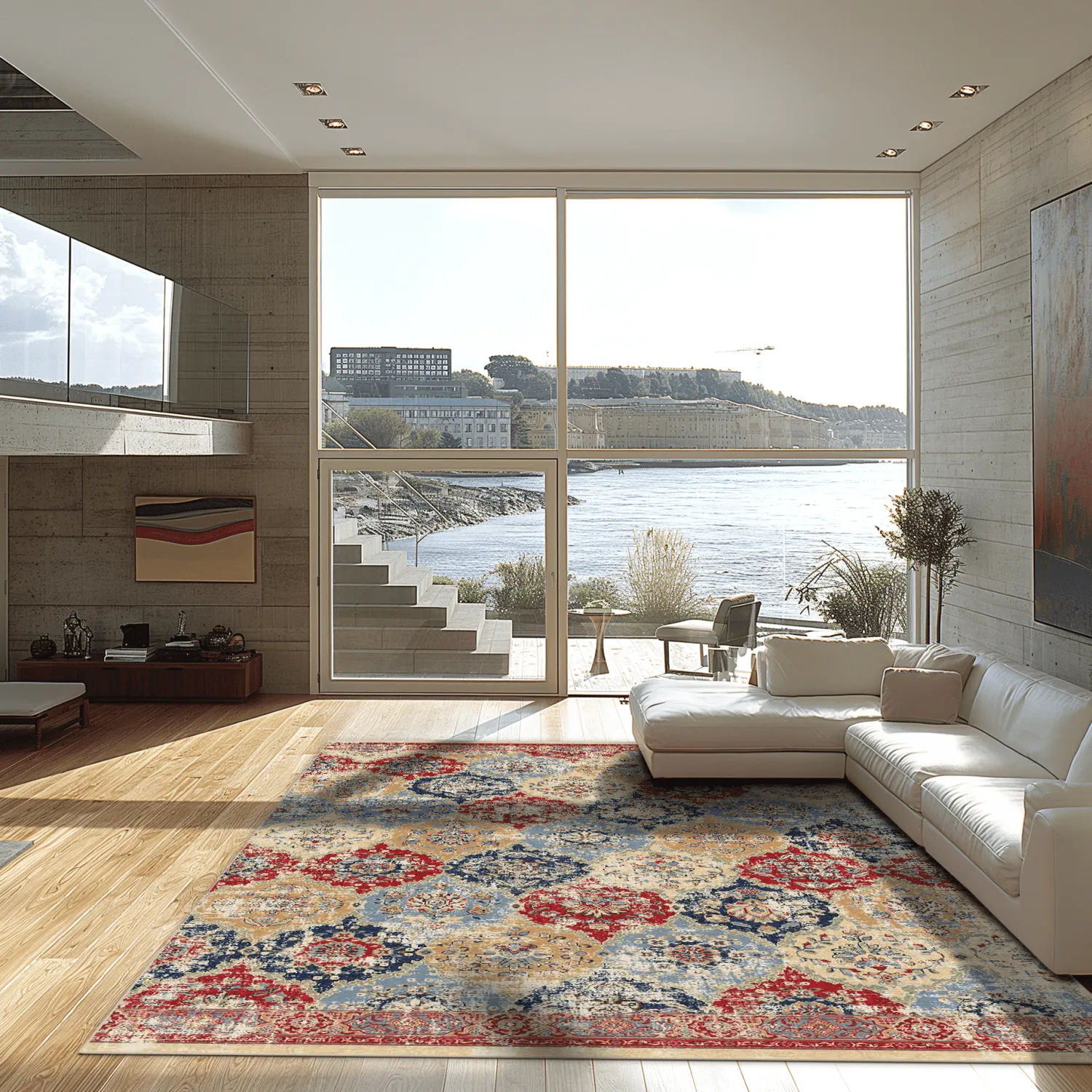 Tapis Wilton - Bohemia (rouge/multicolore)