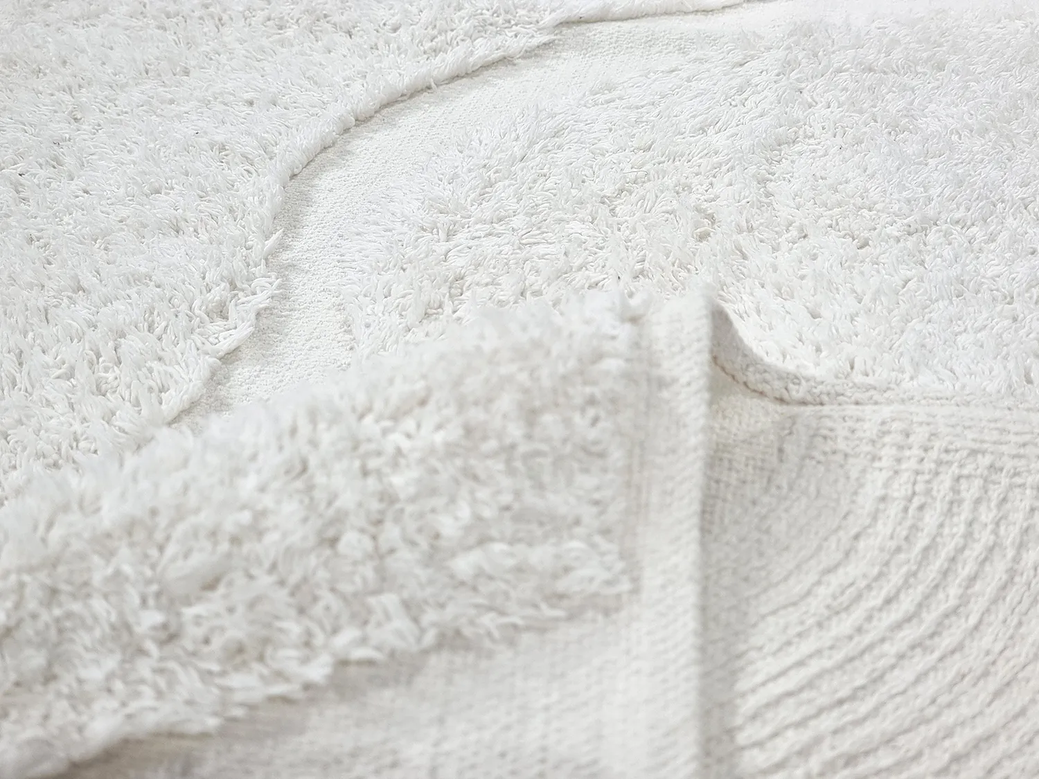 Tapis rond - Bonnie Natural Cotton Shaggy (blanc cassé)