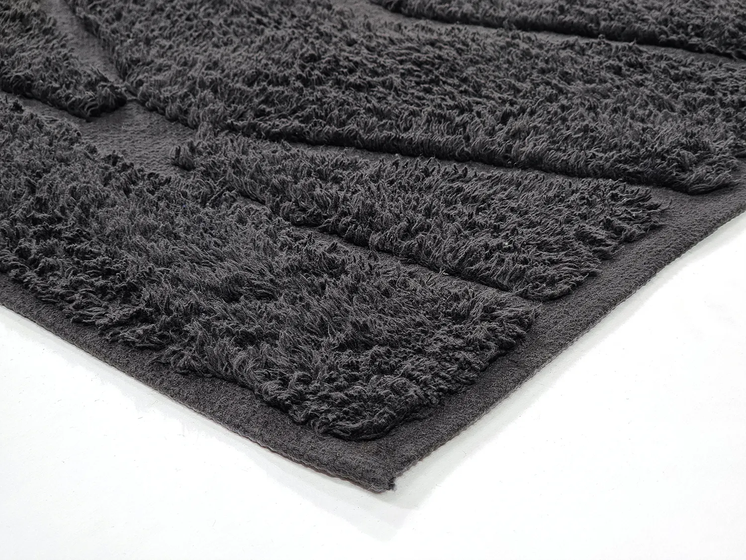 Tapis shaggy - Brynn Natural Cotton Shaggy (noir)