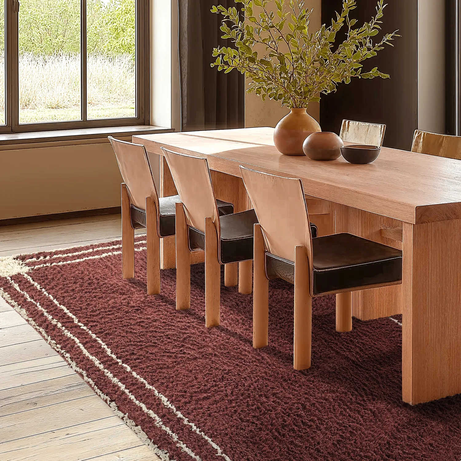 Tapis shaggy - Cataya Natural Cotton Shaggy (marron/beige)