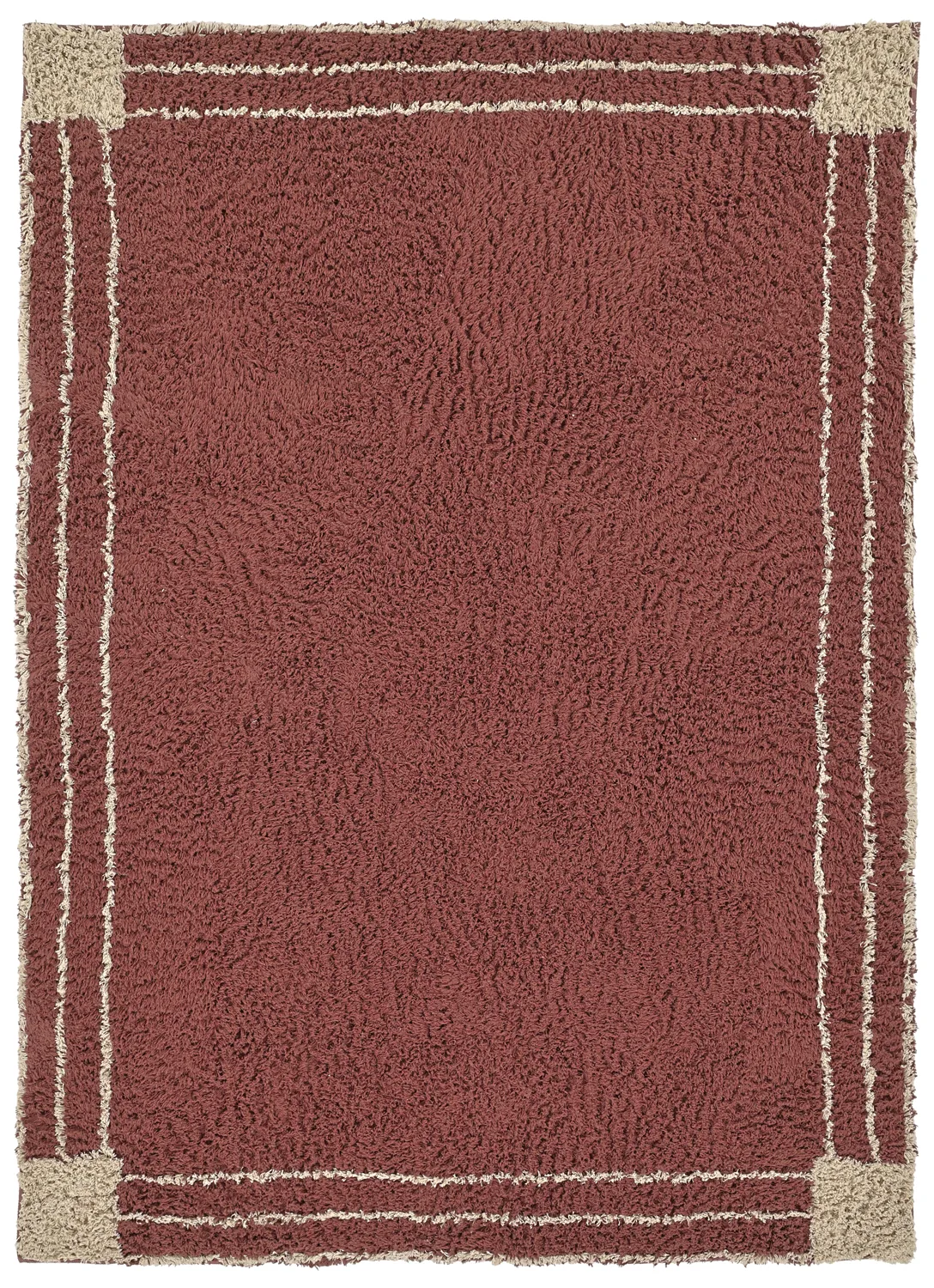 Tapis shaggy - Cataya Natural Cotton Shaggy (marron/beige)