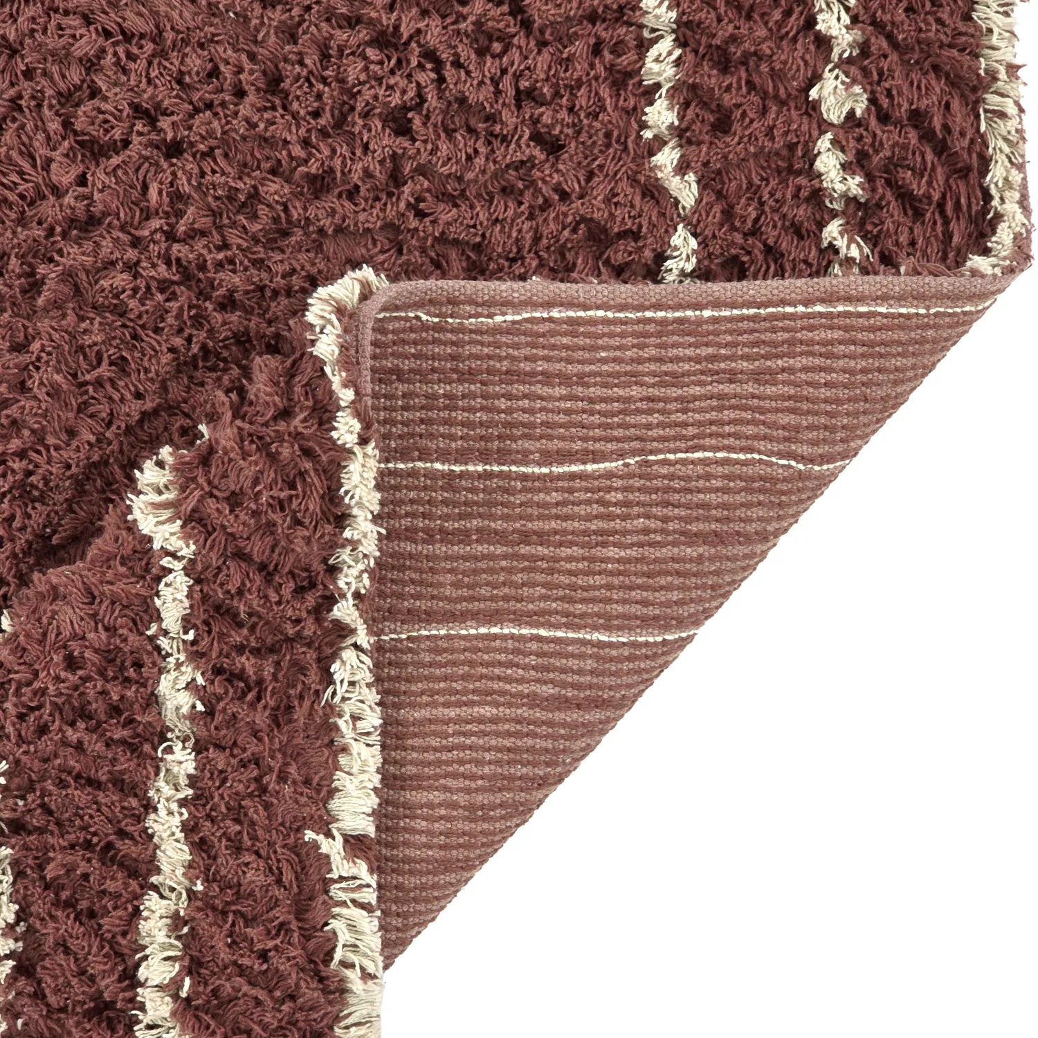 Tapis shaggy - Cataya Natural Cotton Shaggy (marron/beige)