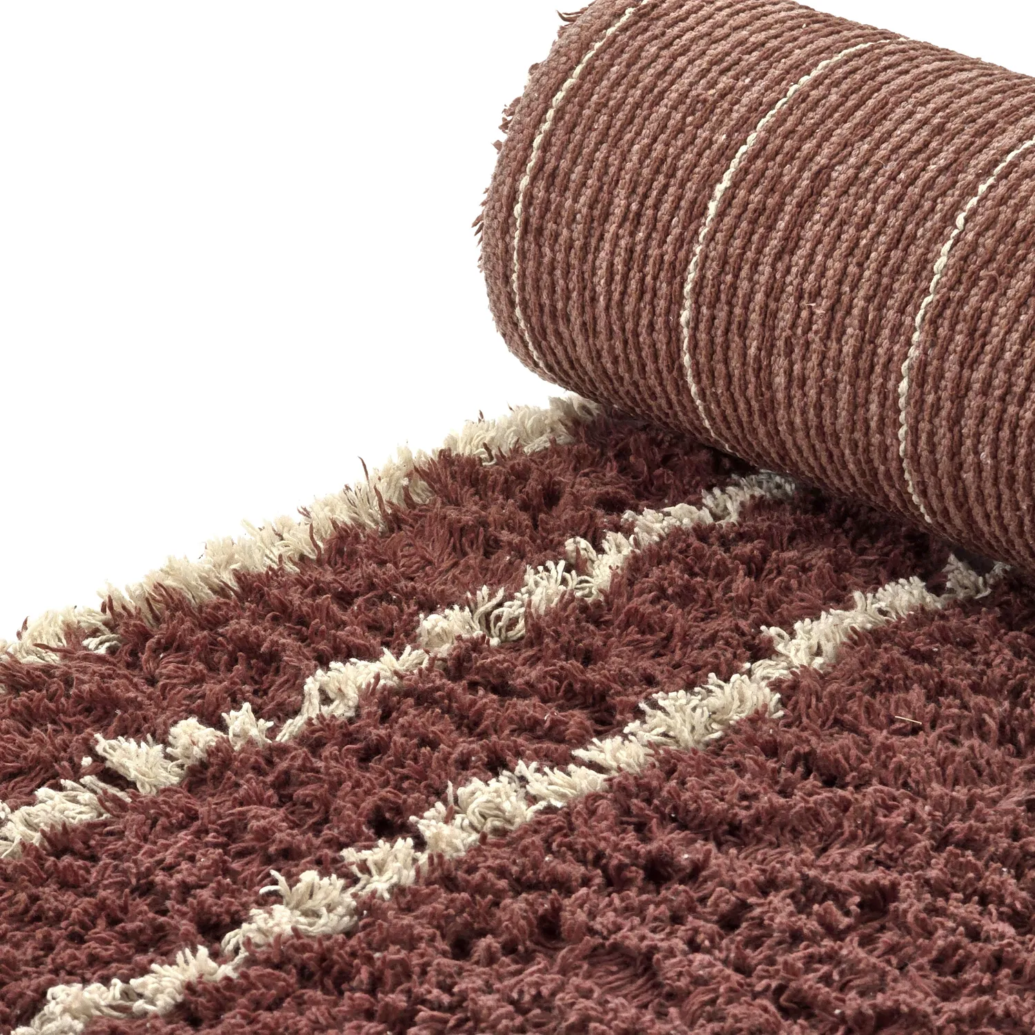 Tapis shaggy - Cataya Natural Cotton Shaggy (marron/beige)