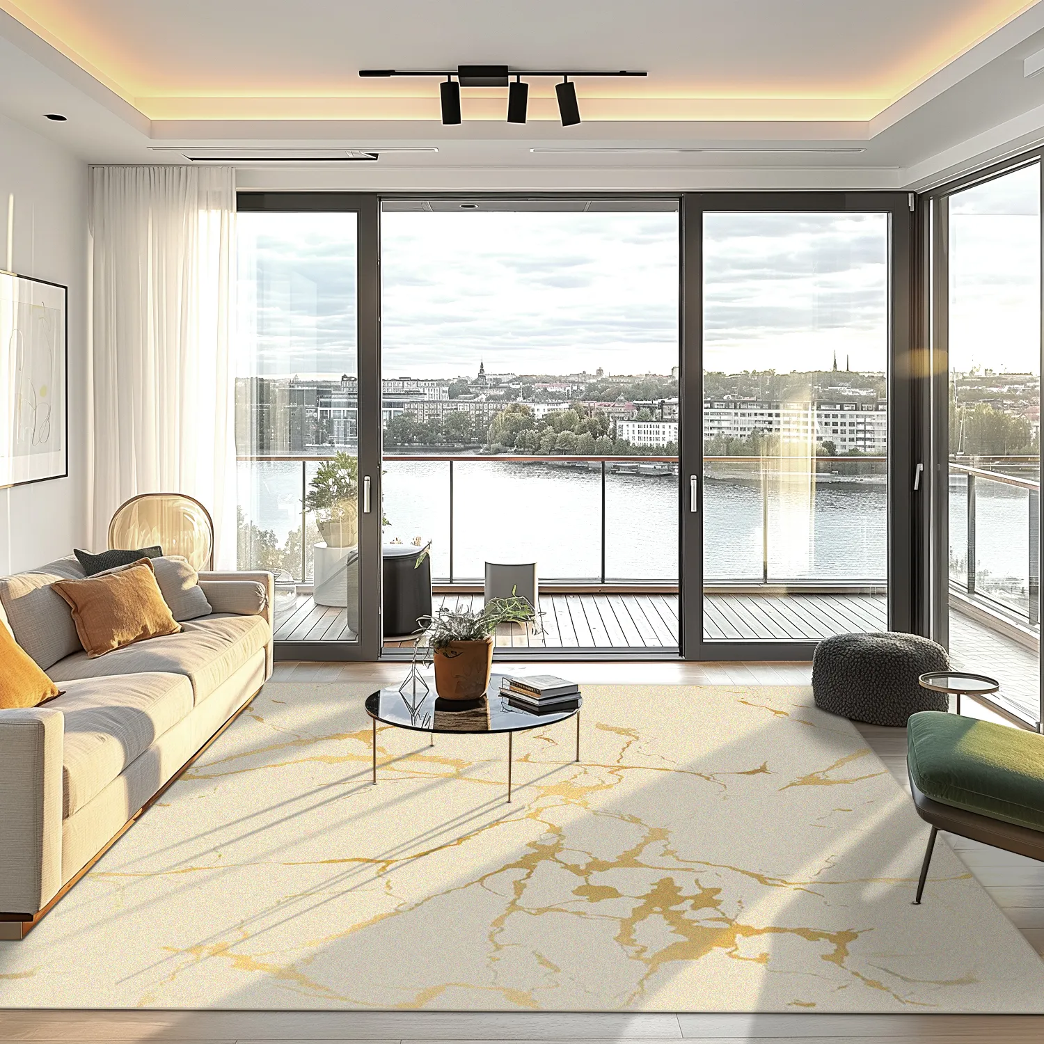 Tapis Wilton - Cesina (beige/doré)