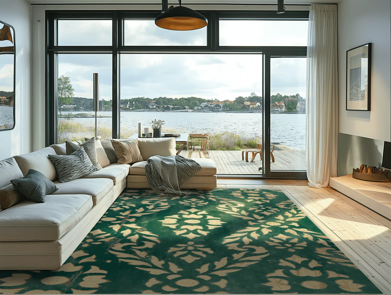 Tapis Wilton - Circe (vert/doré)