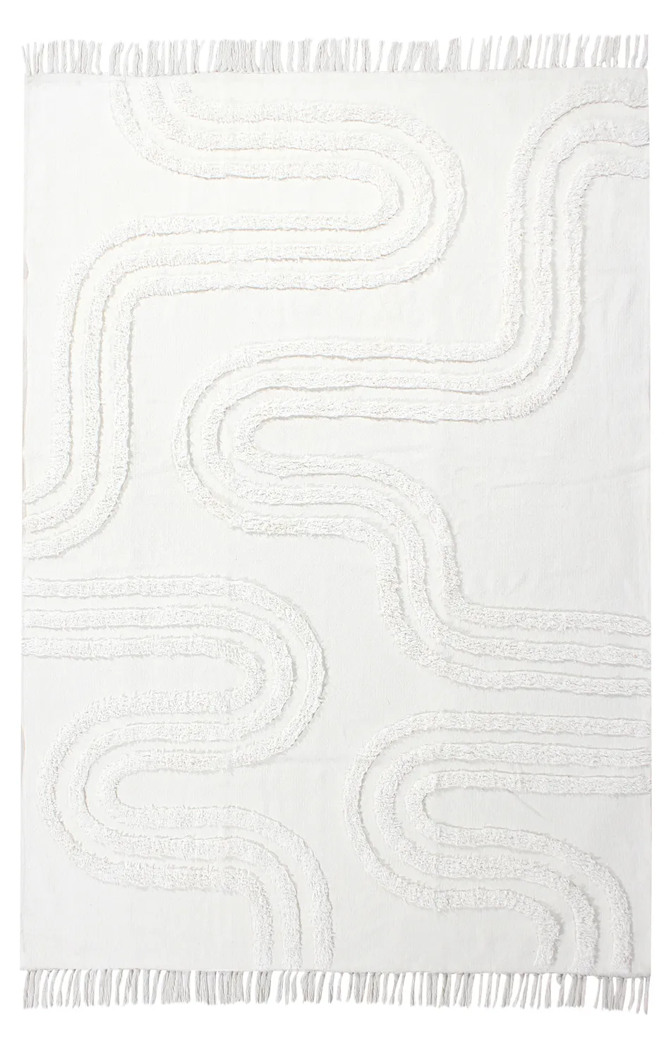 Tapis à poils longs - Como Natural Cotton Shaggy (blanc cassé)