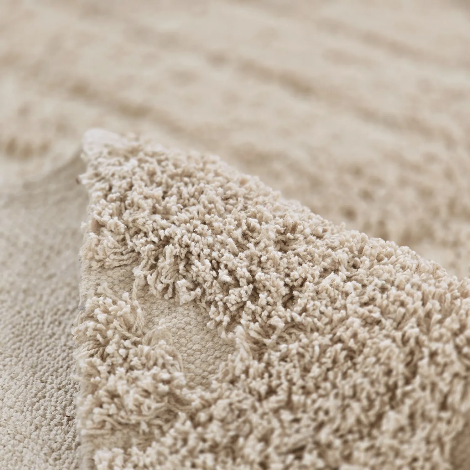 Tapis à poils longs - Conara Natural Cotton Shaggy (beige)