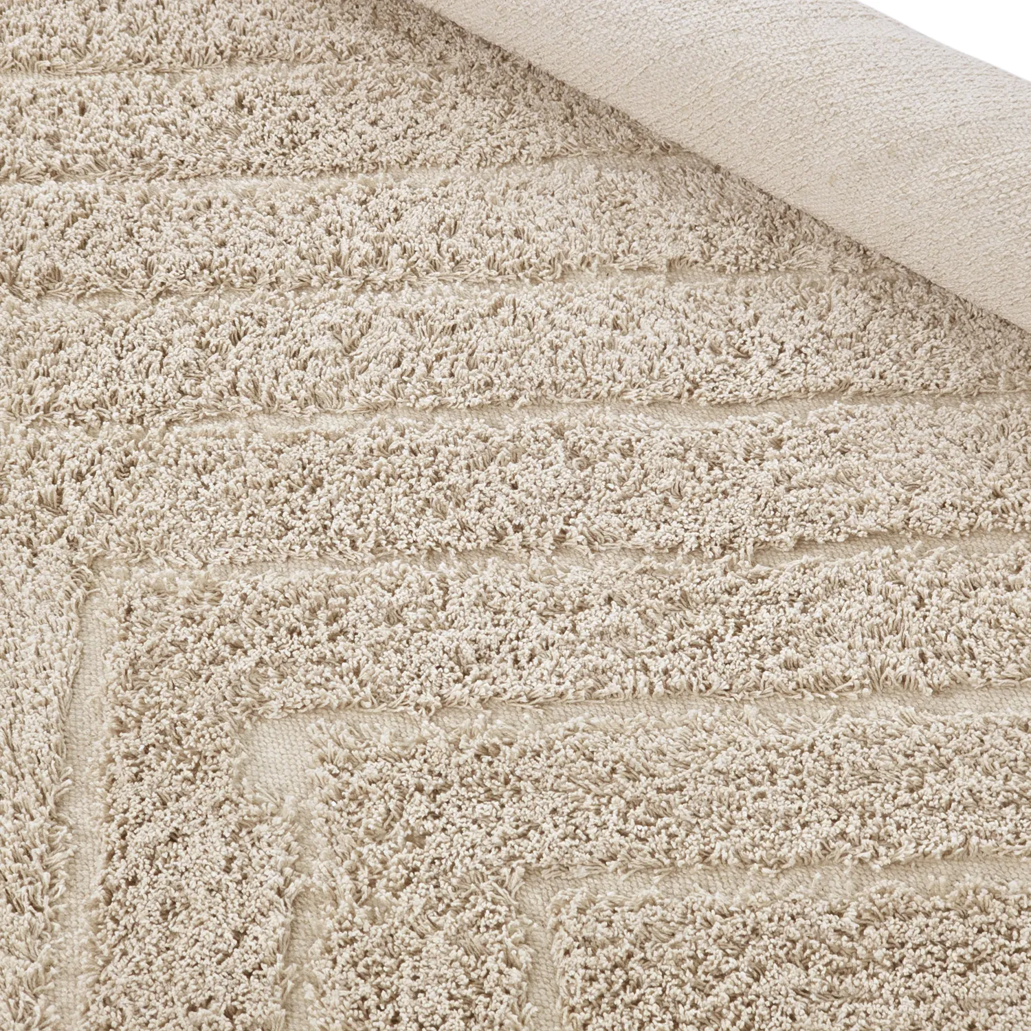 Tapis à poils longs - Conara Natural Cotton Shaggy (beige)