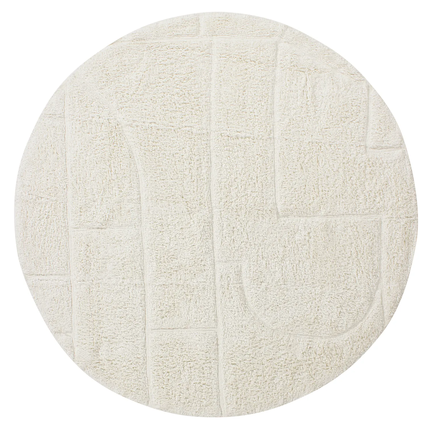 Tapis rond - Cremona Natural Cotton Shaggy (blanc cassé)