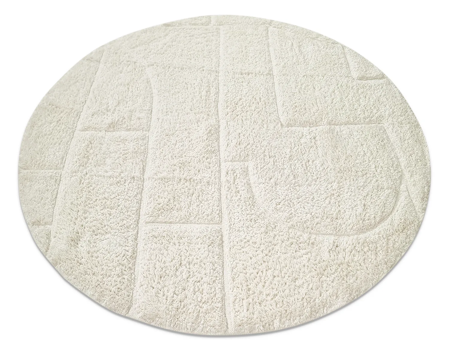 Tapis rond - Cremona Natural Cotton Shaggy (blanc cassé)