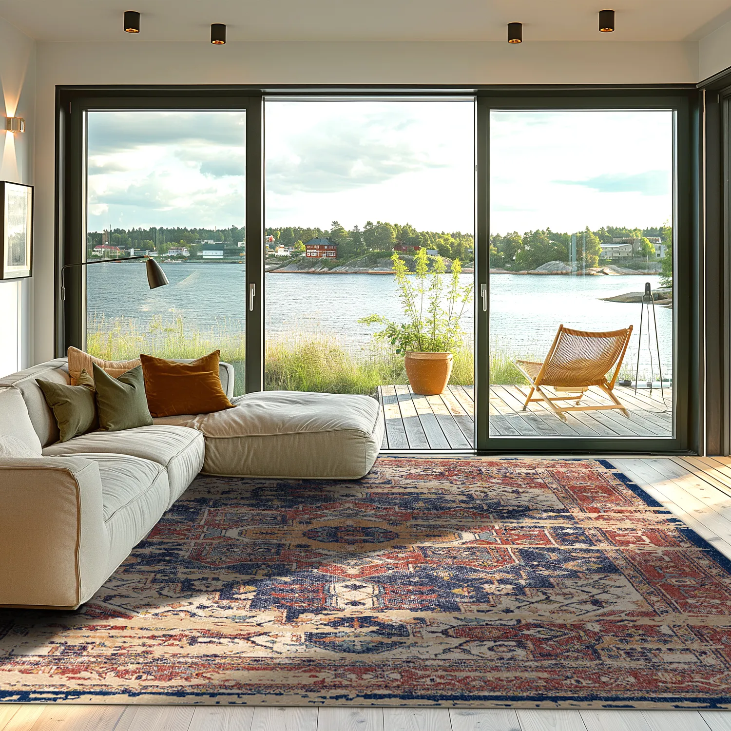 Tapis Wilton - Darnah (rouge/multicolore)