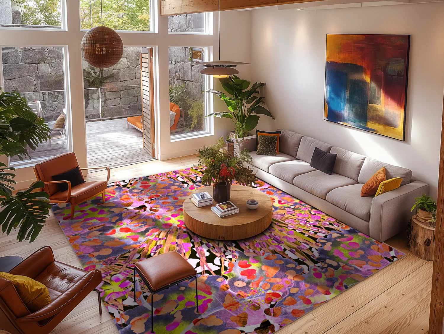 Tapis Wilton - Dottie (rose/multicolore)