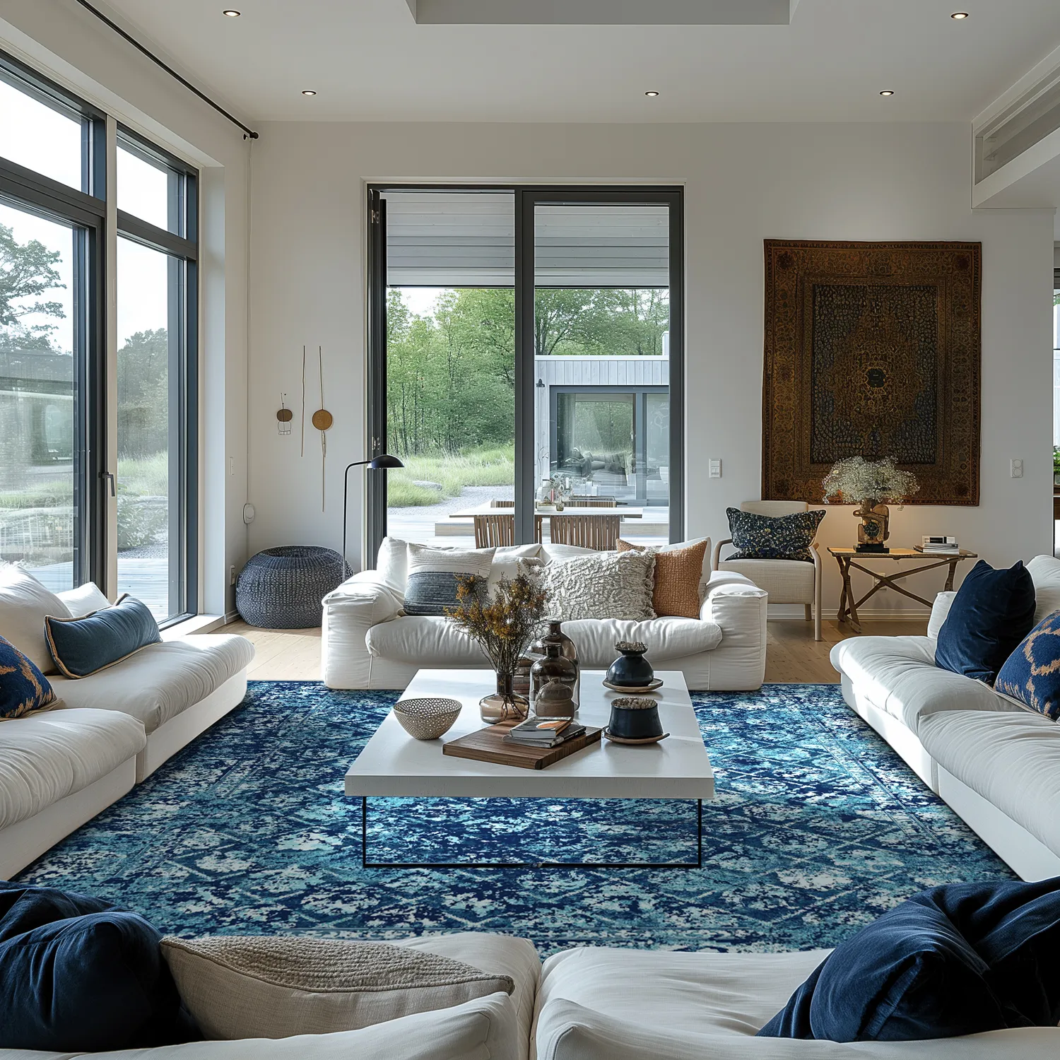 Tapis Wilton - Douz (bleu)