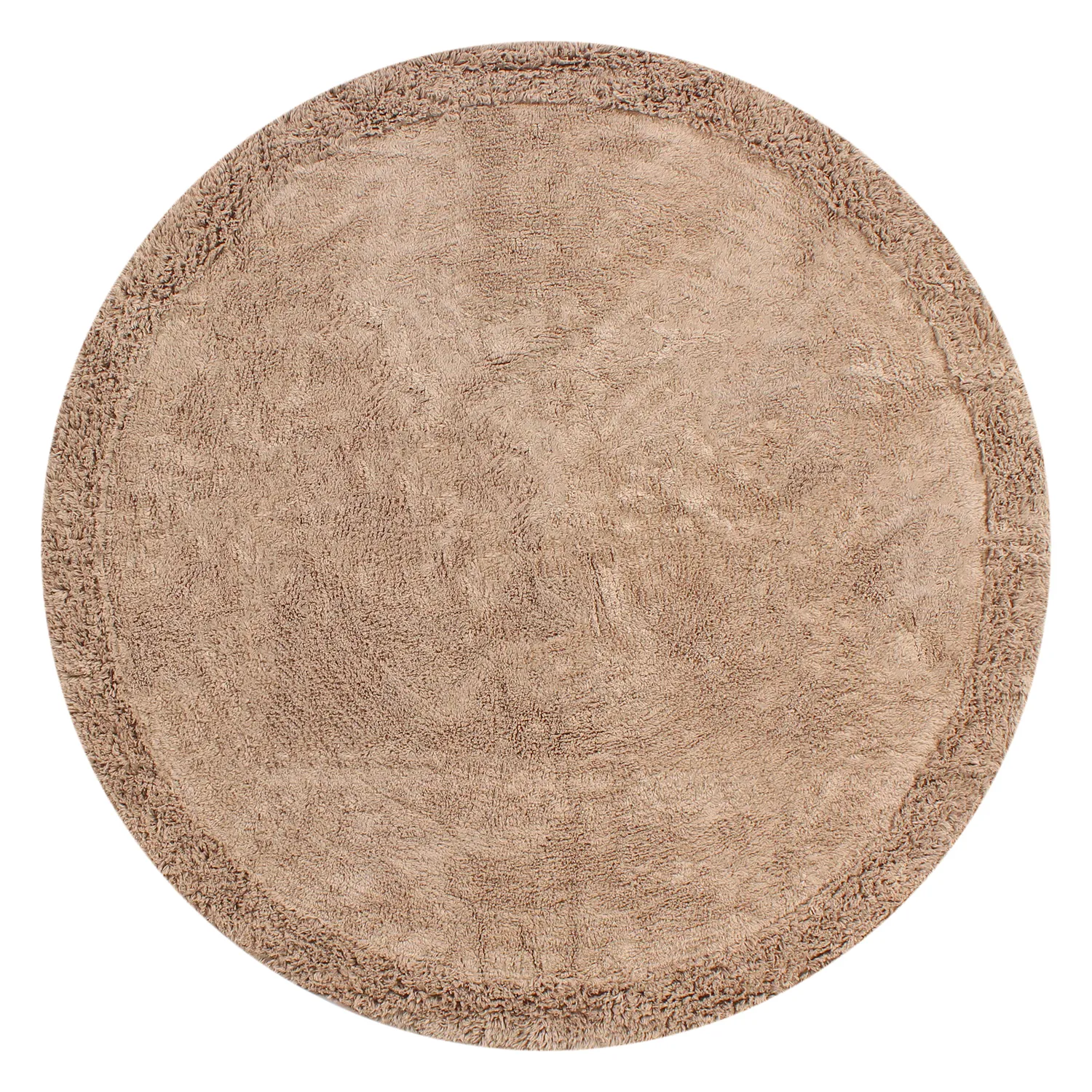 Tapis rond - Ebba Natural Cotton Shaggy (marron)