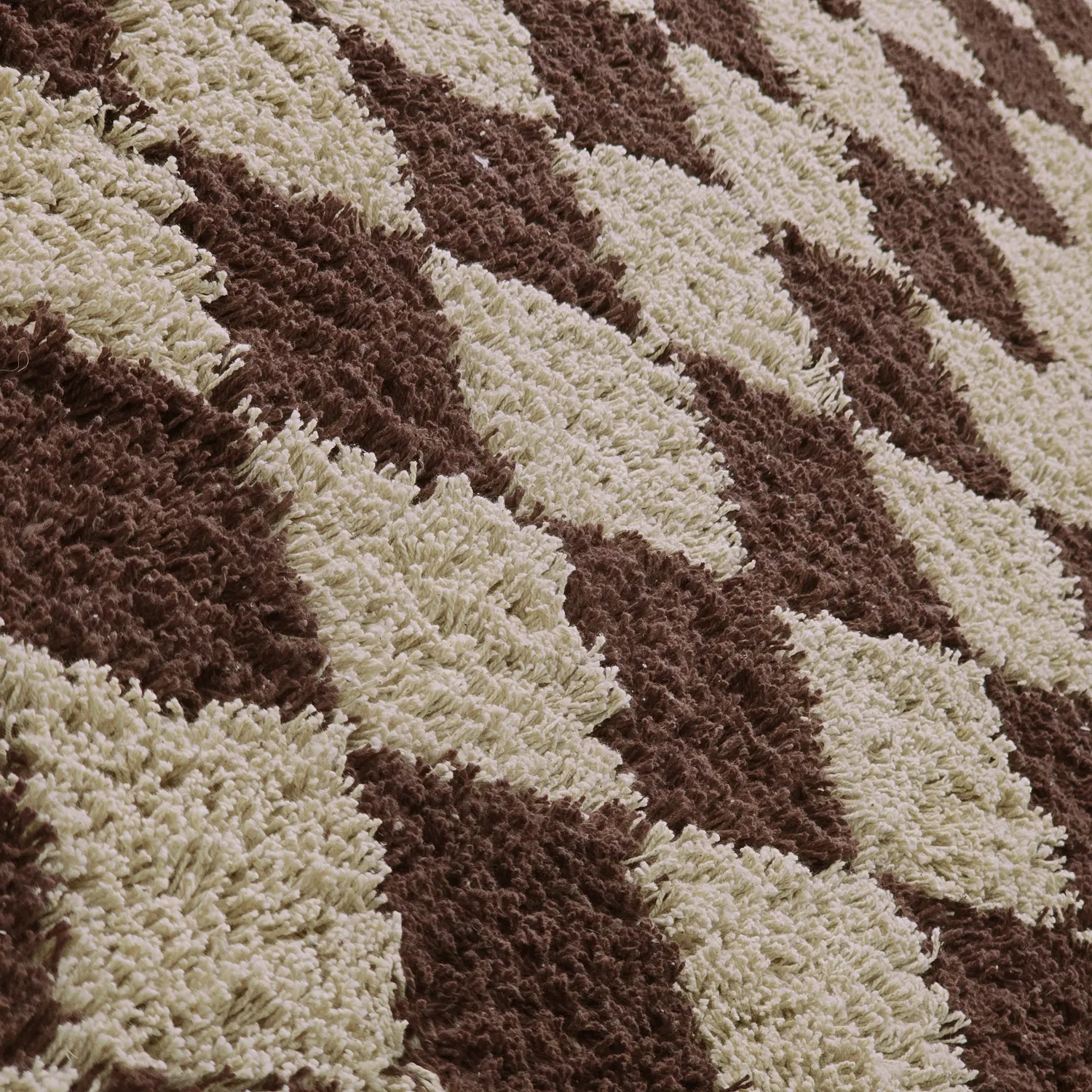 Tapis à poils longs - Elsey Natural Cotton Shaggy (beige/marron)